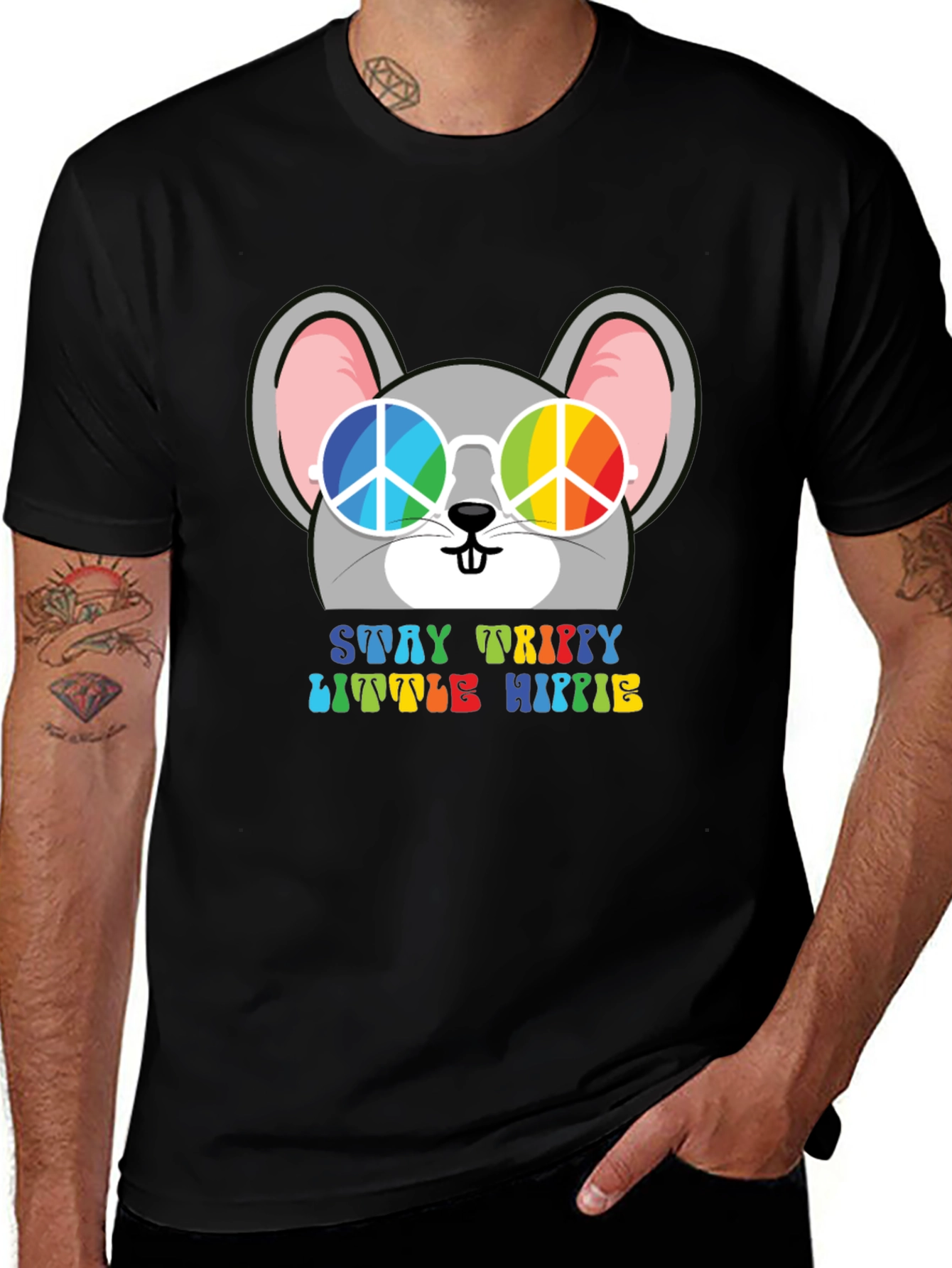 Variant 25 of Stay Trippy Little Hippie Mouse T-Shirt