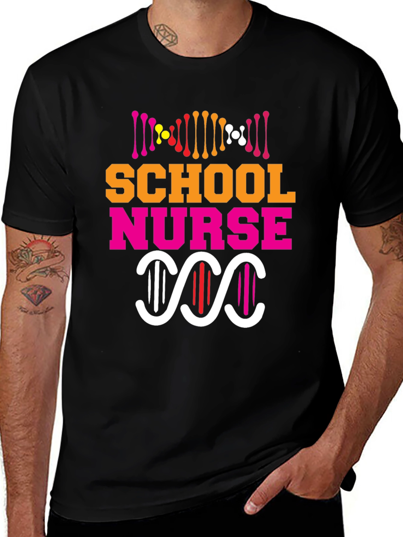 Variant 11 of School Nurse DNA Graphic Tee - Black