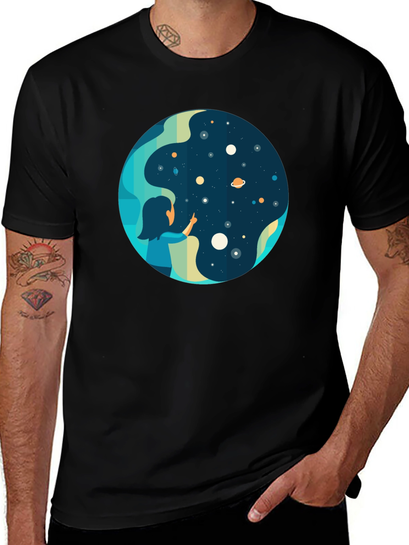 Variant 18 of Cosmic Dreamer Black T-Shirt