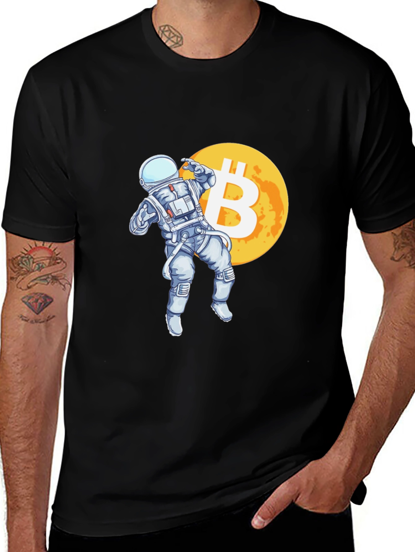 Bitcoin Astronaut T-Shirt - Crypto Moon Landing