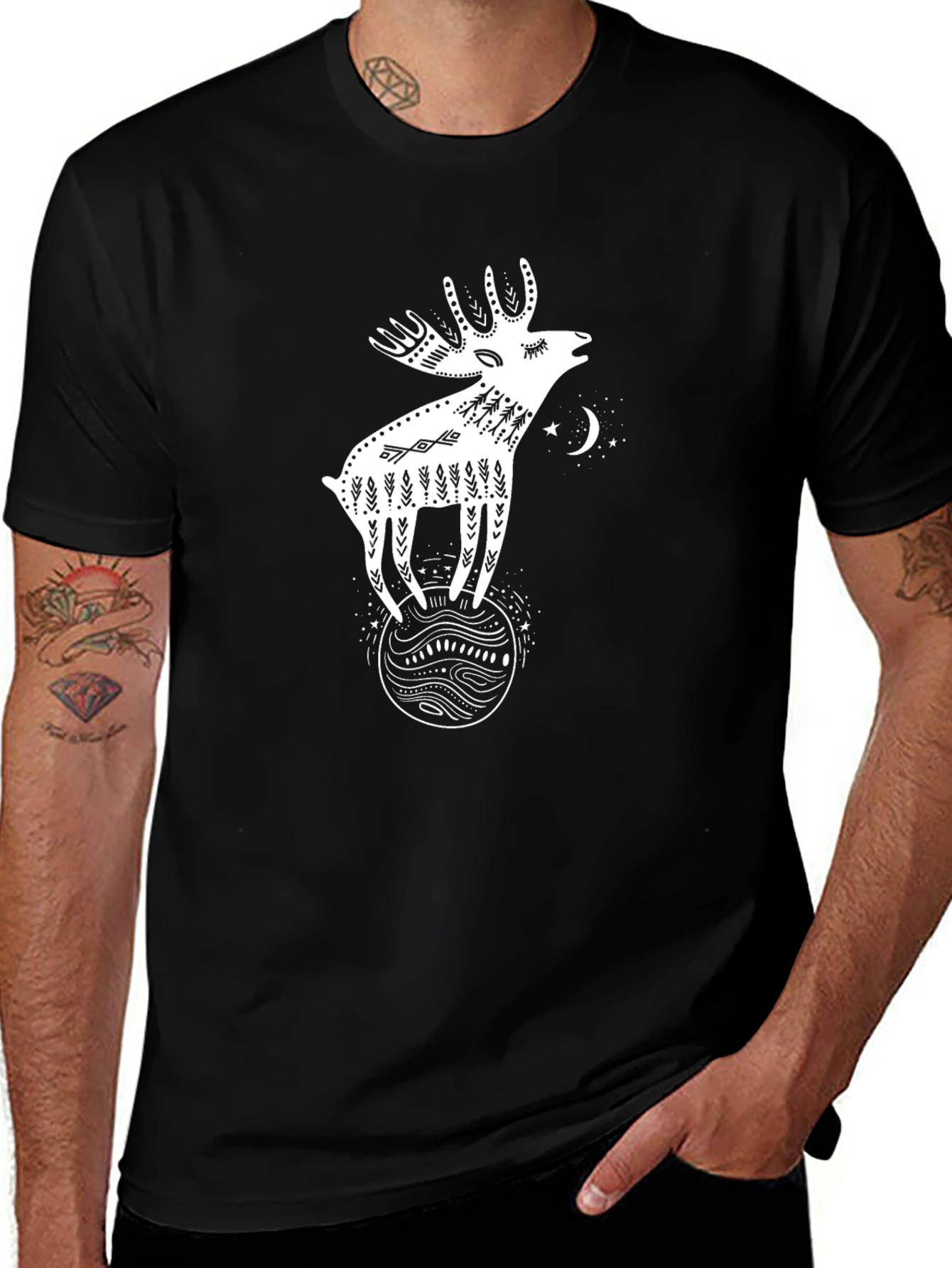 Variant 6 of Whimsical Moose Graphic Tee