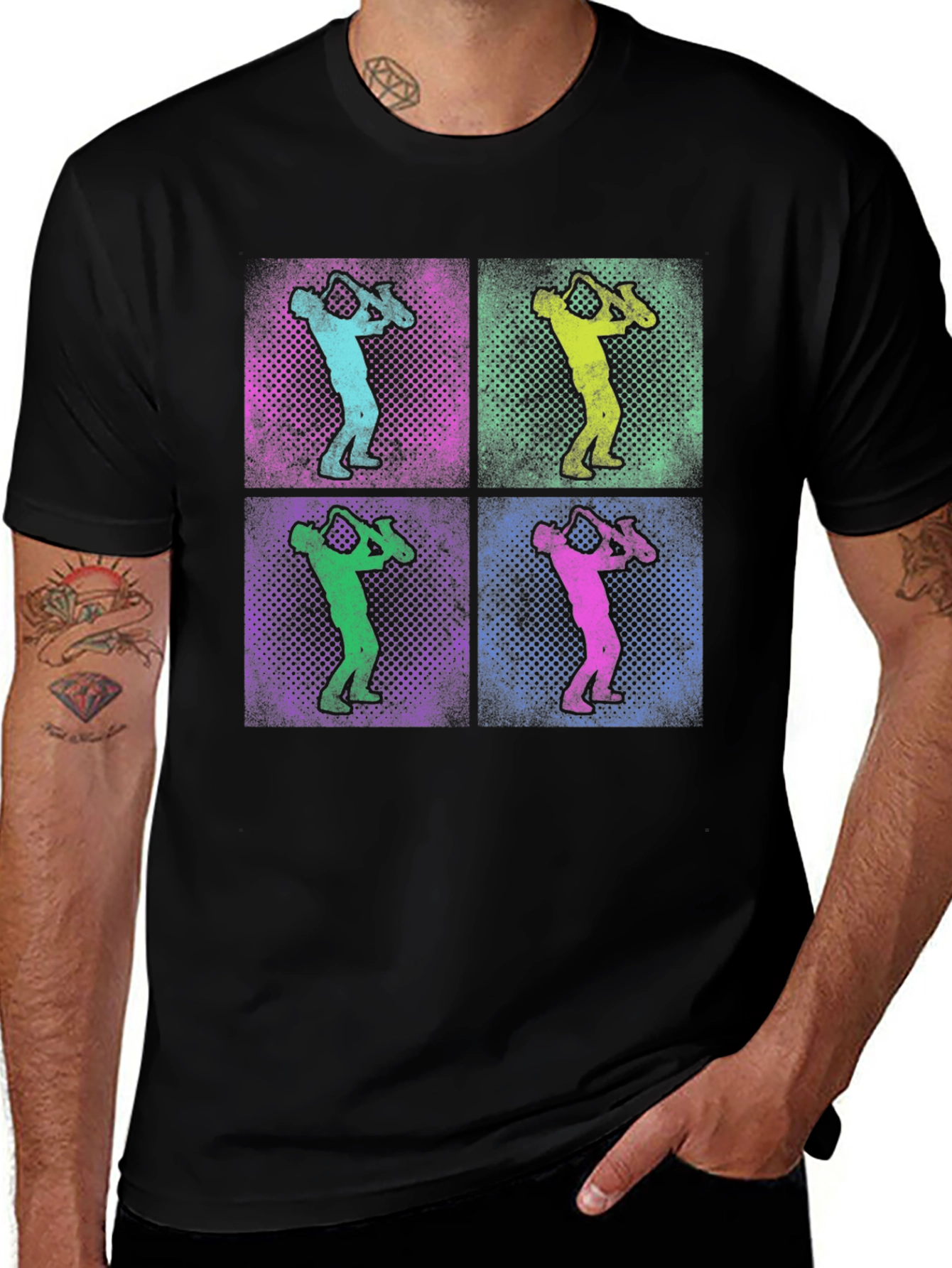 Variant 22 of Saxophone Pop Art Graphic T-Shirt