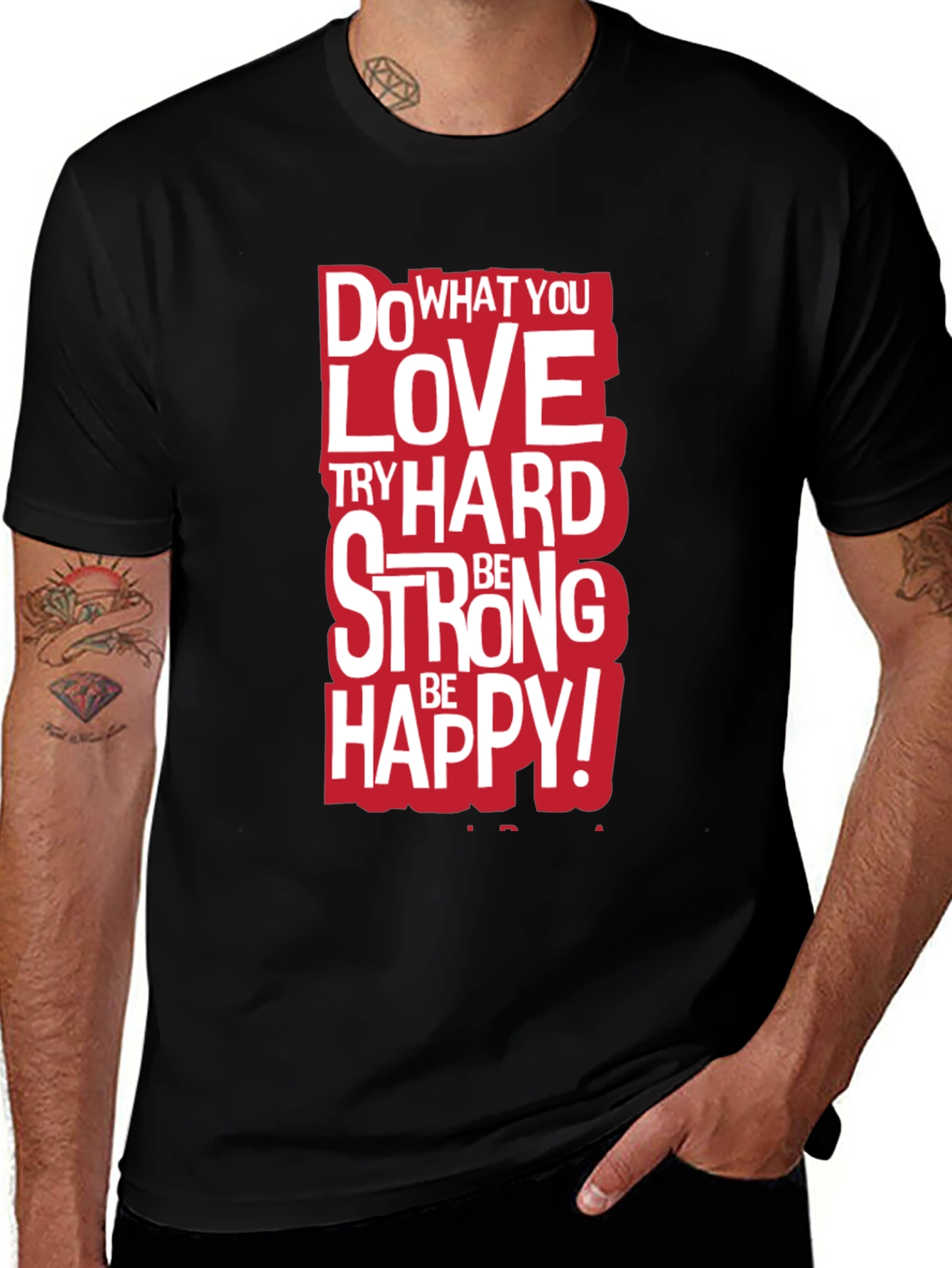 Variant 5 of Motivational Graphic Tee - Do What You Love Black T-Shirt