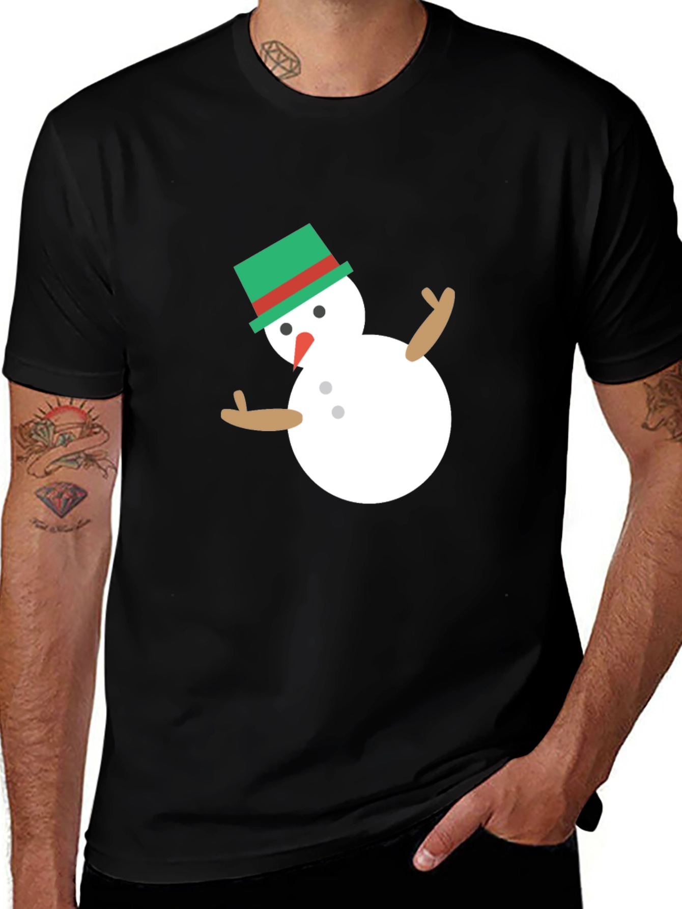 Variant 28 of Snowman Graphic Tee - Festive Holiday Style