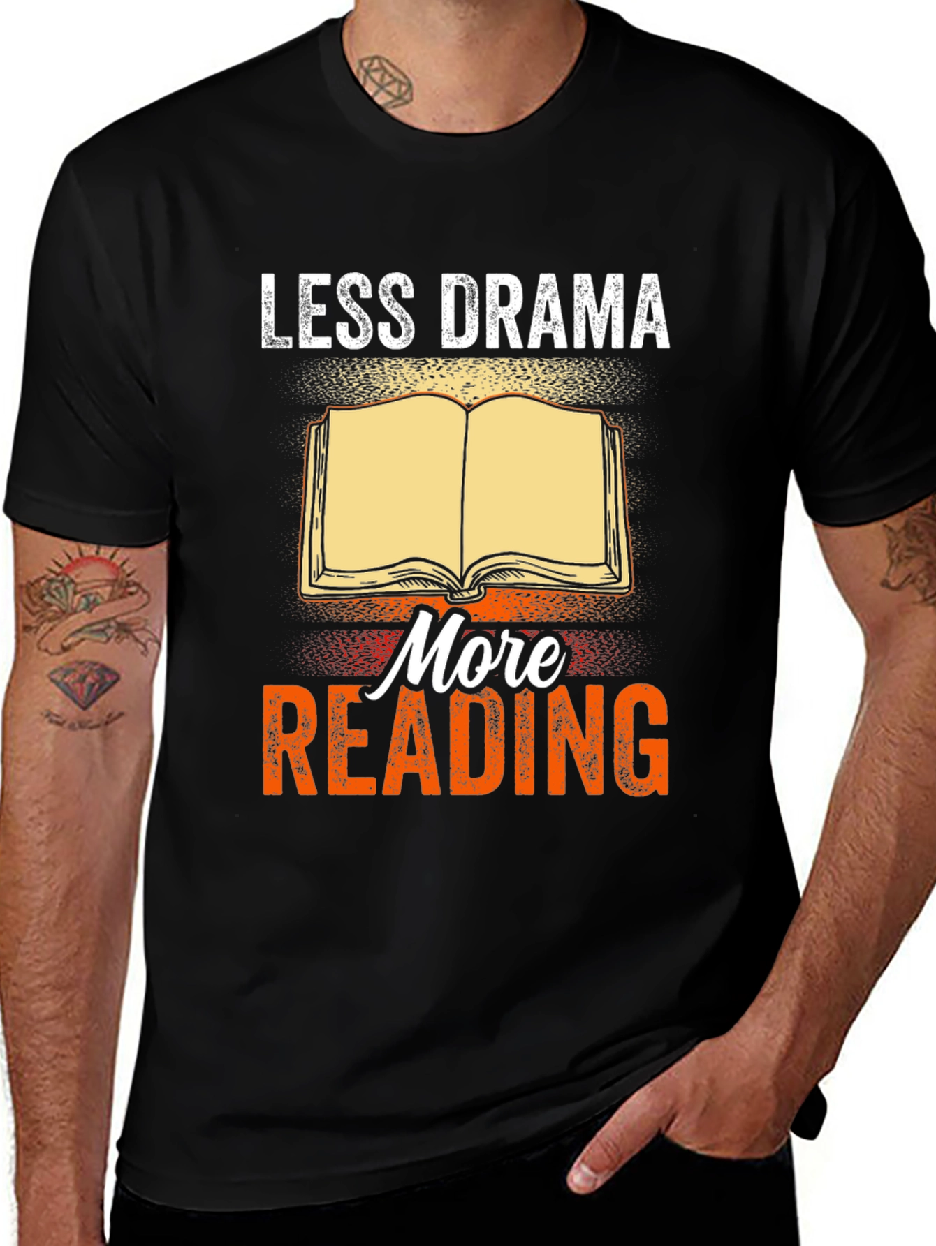 Variant 23 of Less Drama More Reading Graphic T-Shirt