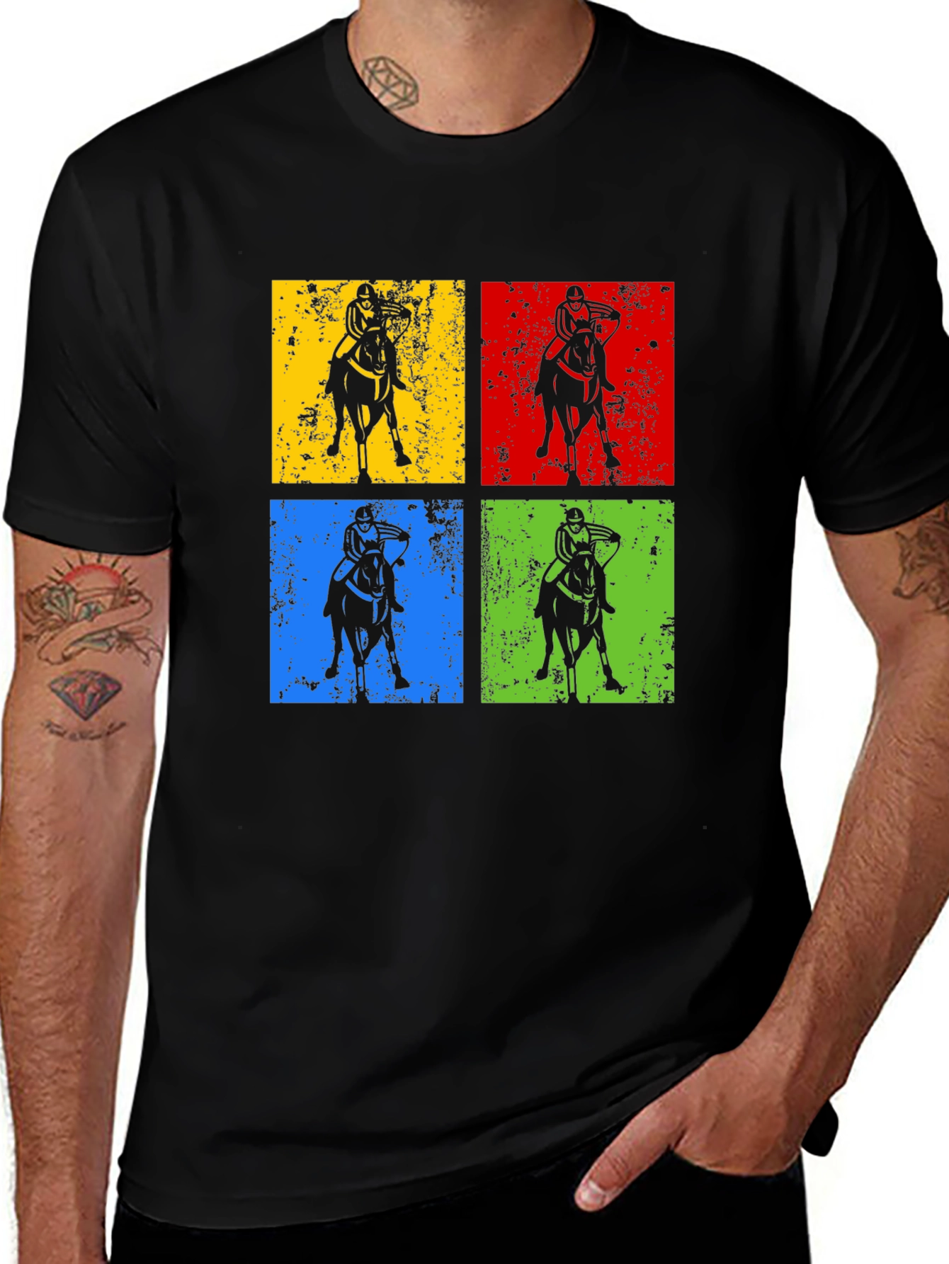 Variant 3 of Equestrian Pop Art T-Shirt - Unique Graphic Tee