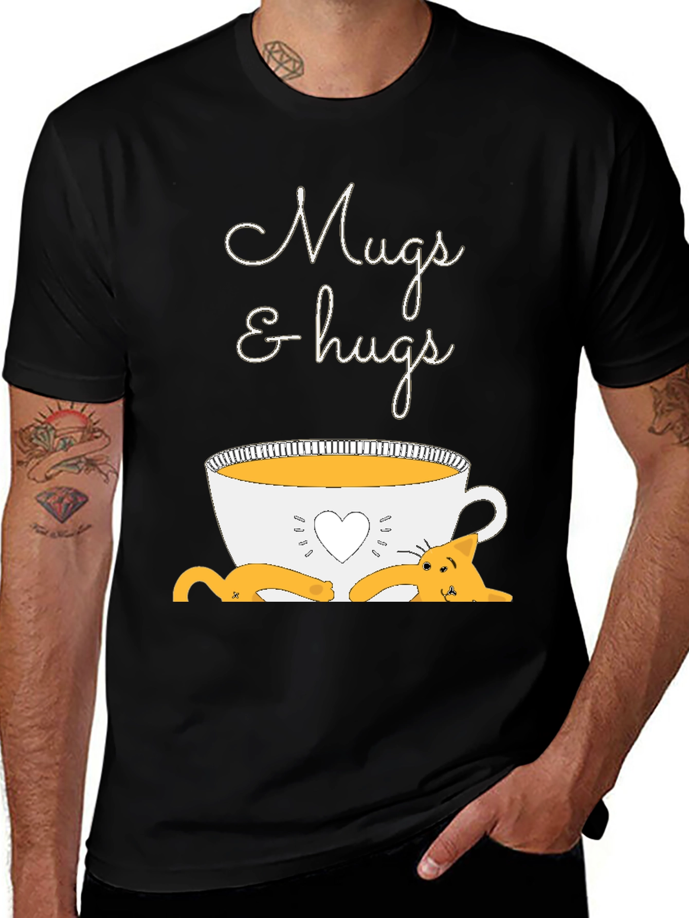 Mugs and Hugs Cat Lover T-Shirt