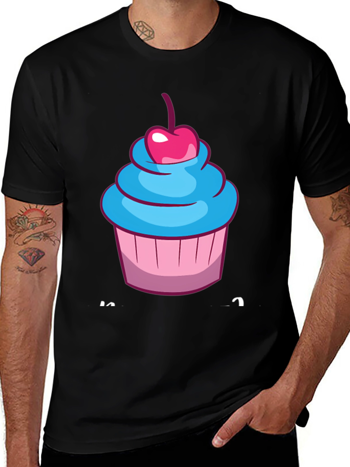 Black Cupcake Graphic T-Shirt - Sweet Tooth Fashion main image