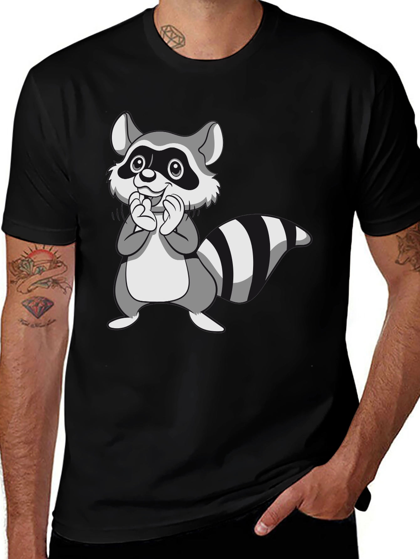 Variant 9 of Cute Raccoon Graphic Tee - Soft Cotton Crewneck
