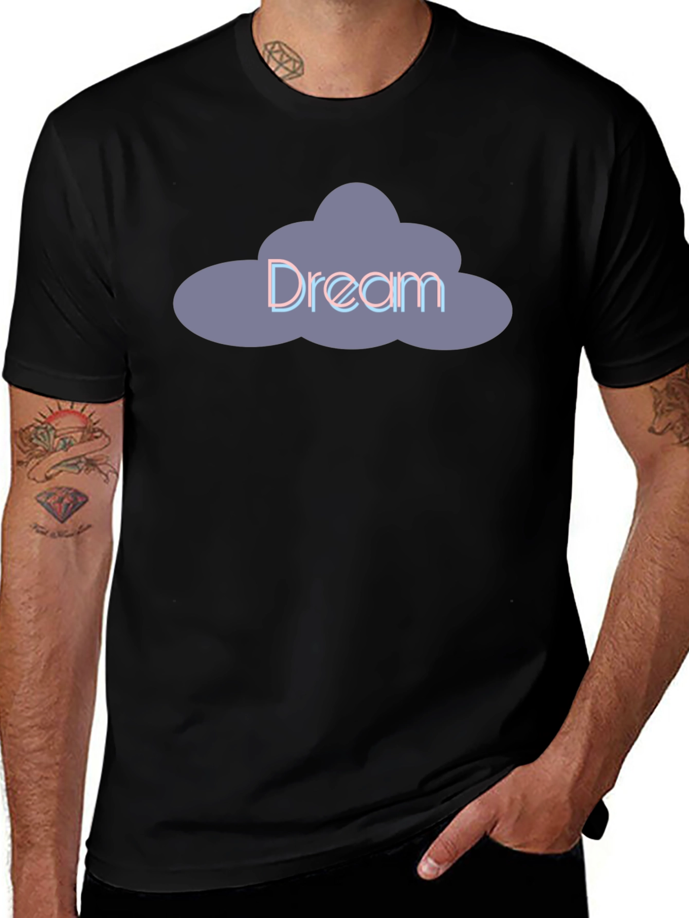 Variant 25 of Dream Cloud Graphic Tee - Stylish Black T-Shirt