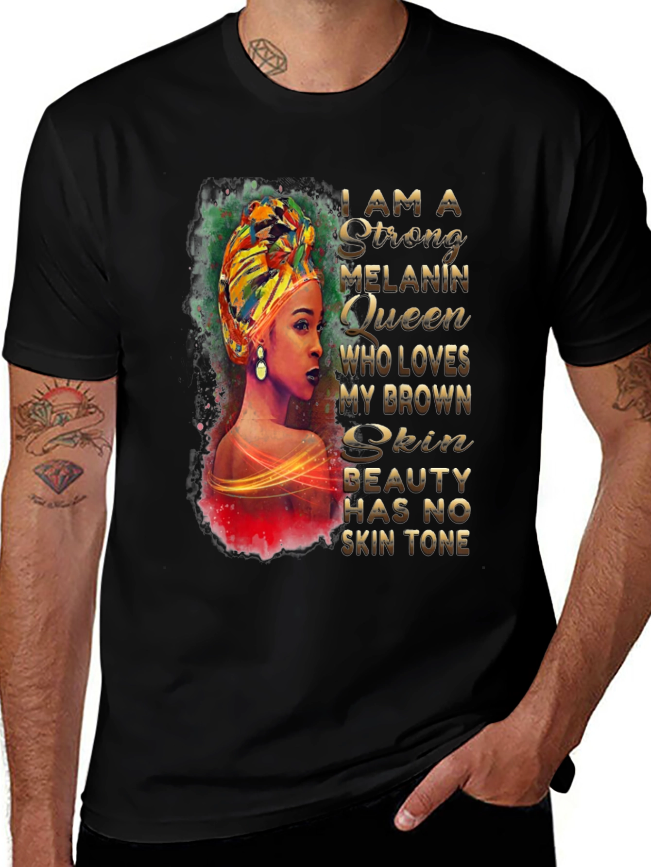 Melanin Queen Graphic T-Shirt - Strong & Beautiful
