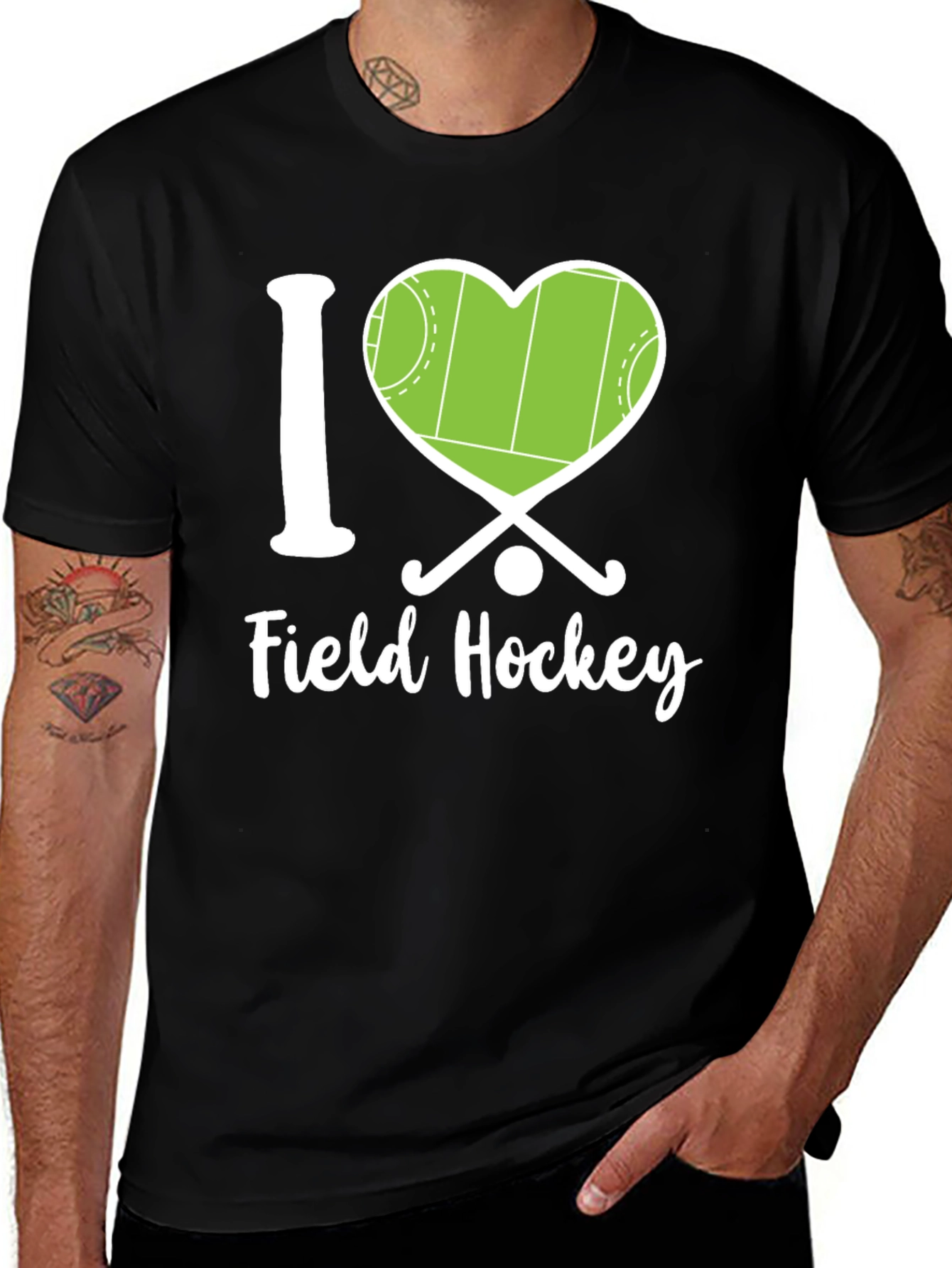 Variant 8 of I Love Field Hockey Graphic Tee