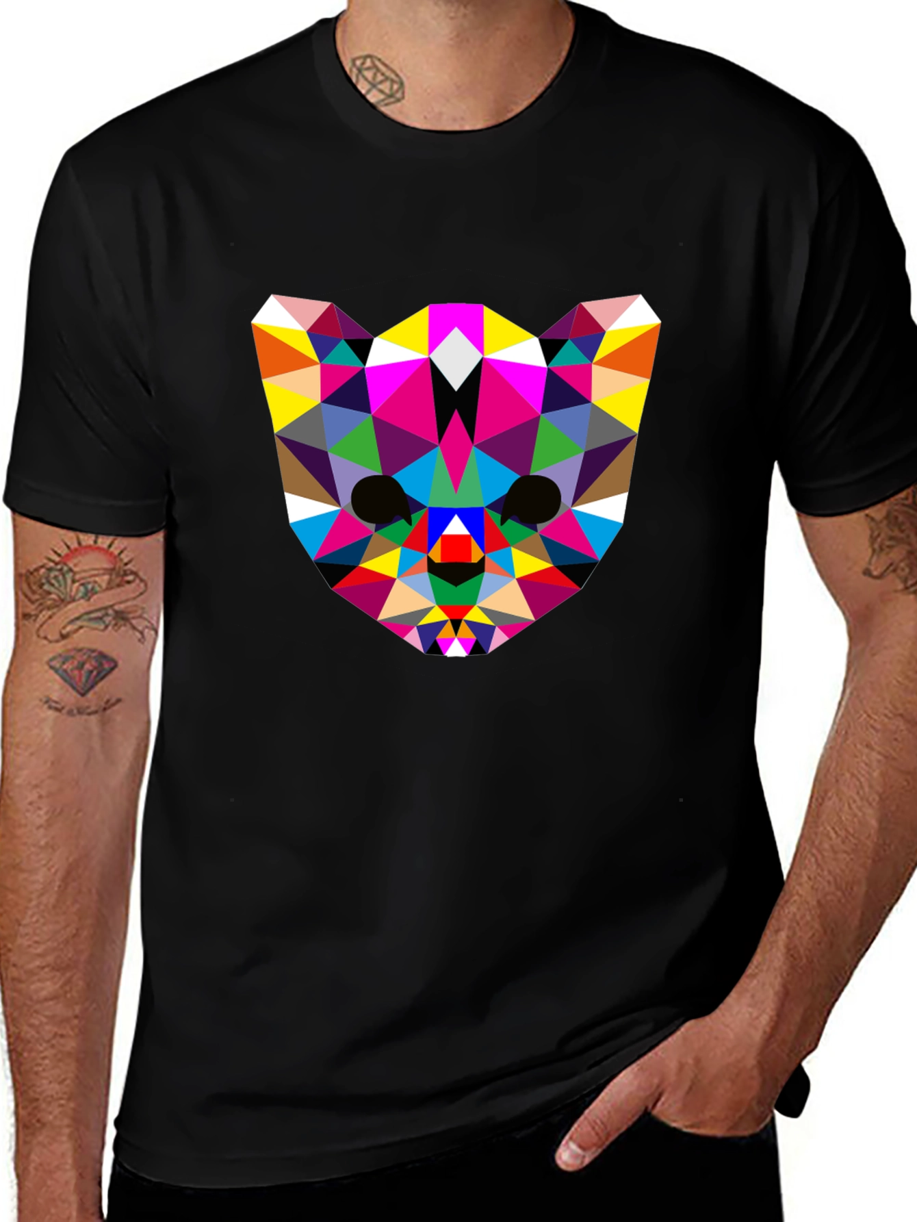 Variant 19 of Geometric Animal Face Tee - Modern Art Design