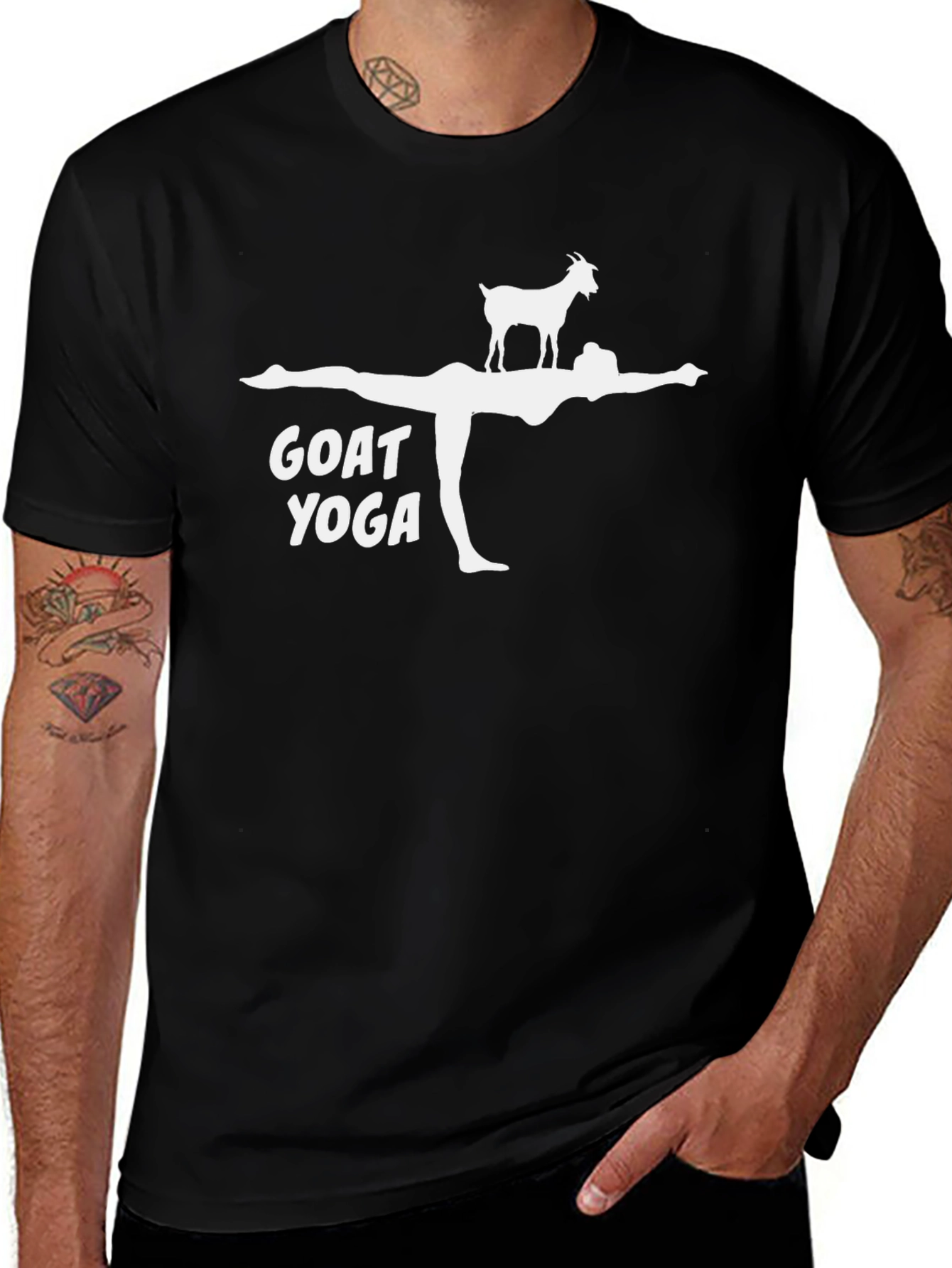 Variant 6 of Goat Yoga Graphic Tee Funny Yoga Lover Shirt