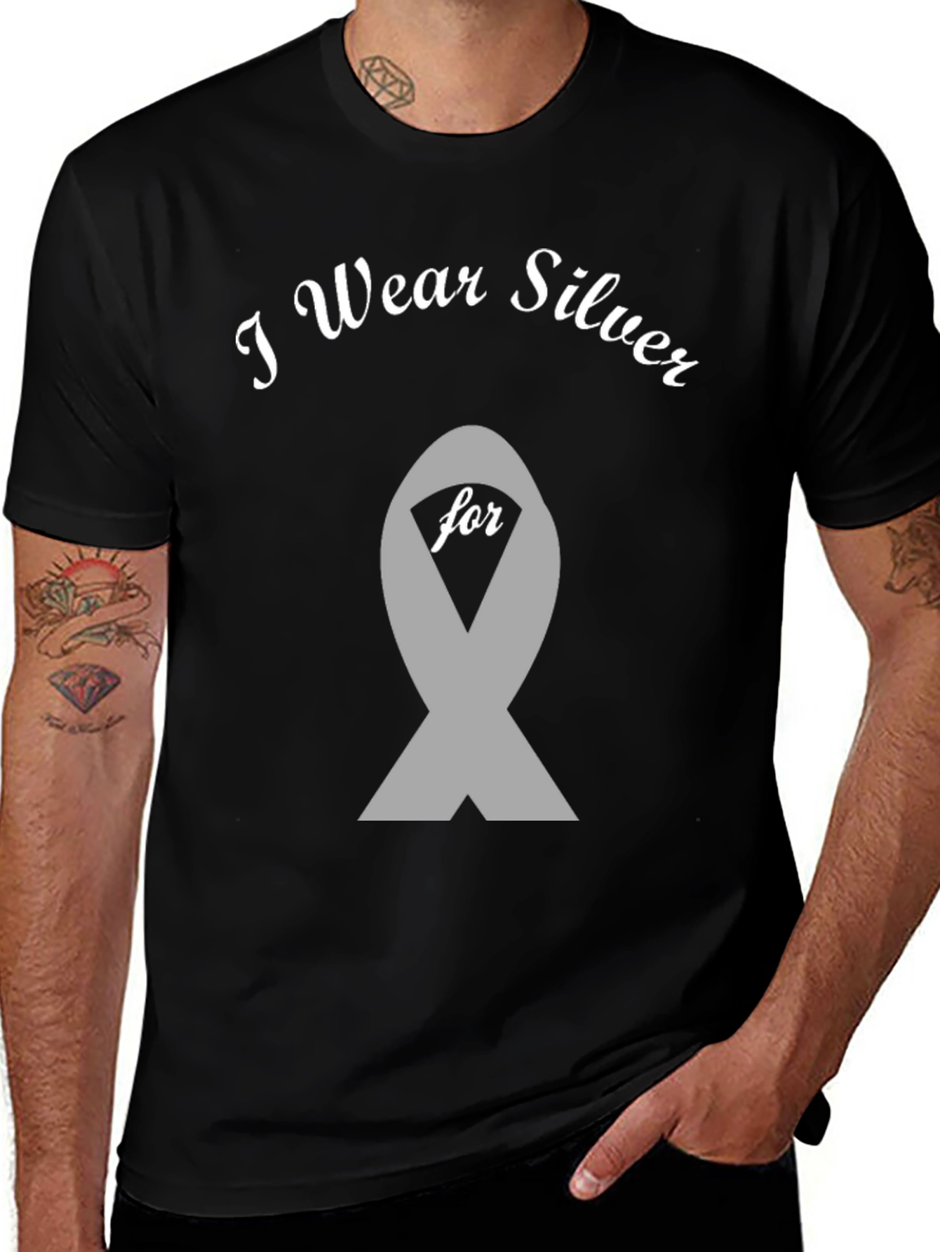 I Wear Silver T-Shirt Awareness Tee