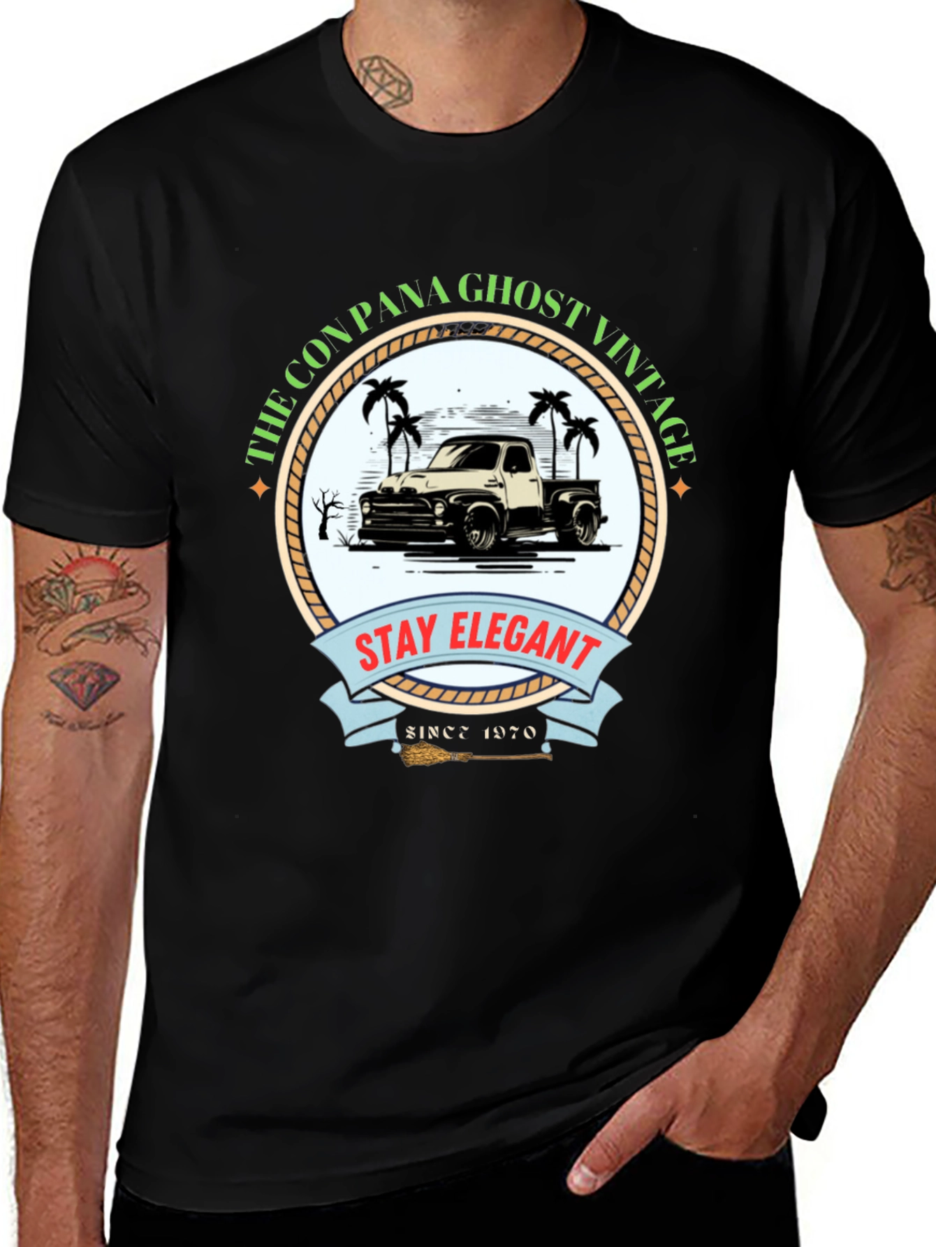 Variant 22 of Vintage Truck Graphic Tee - Stay Elegant