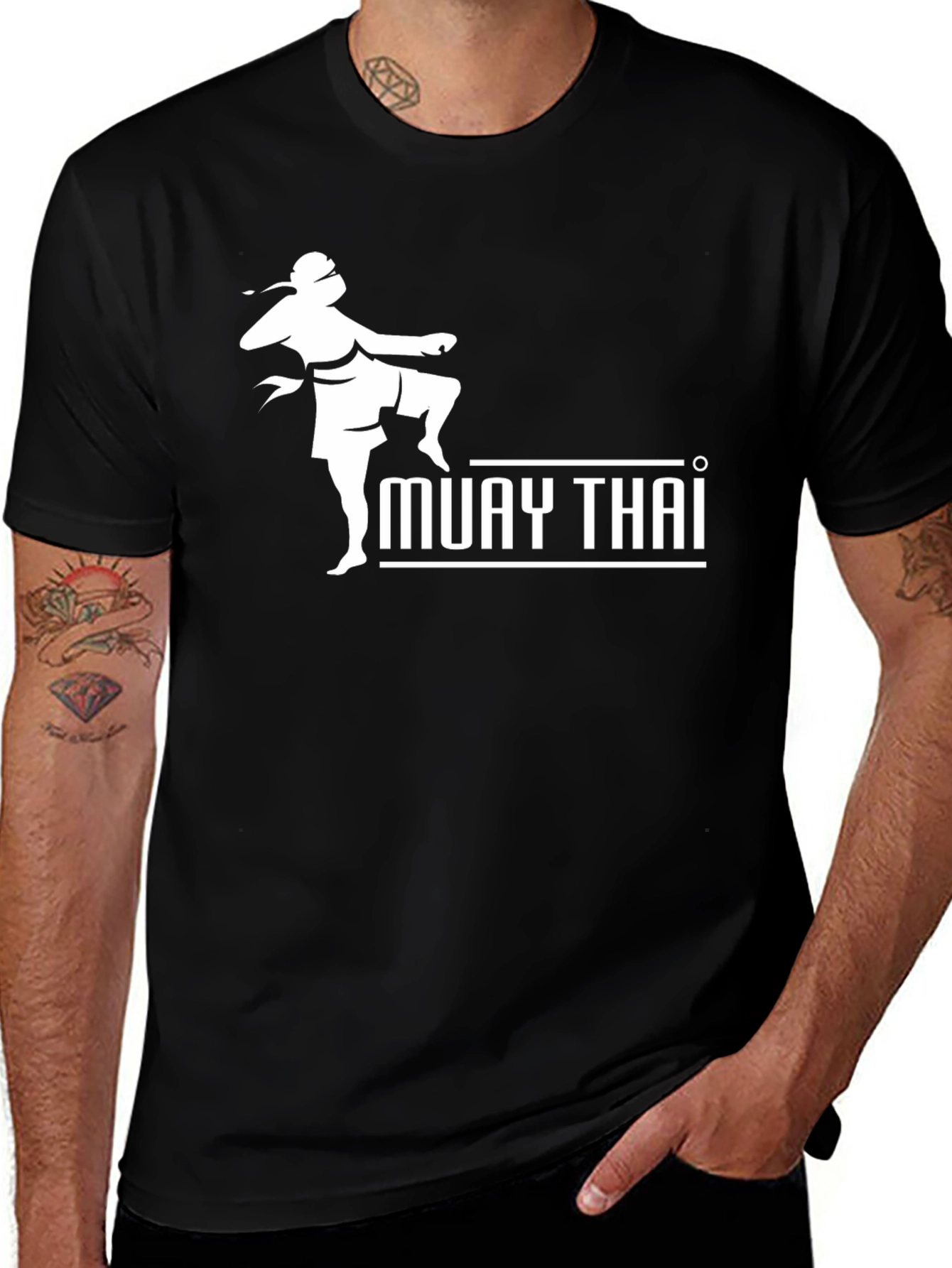 Muay Thai Fighter Graphic Tee - Black
