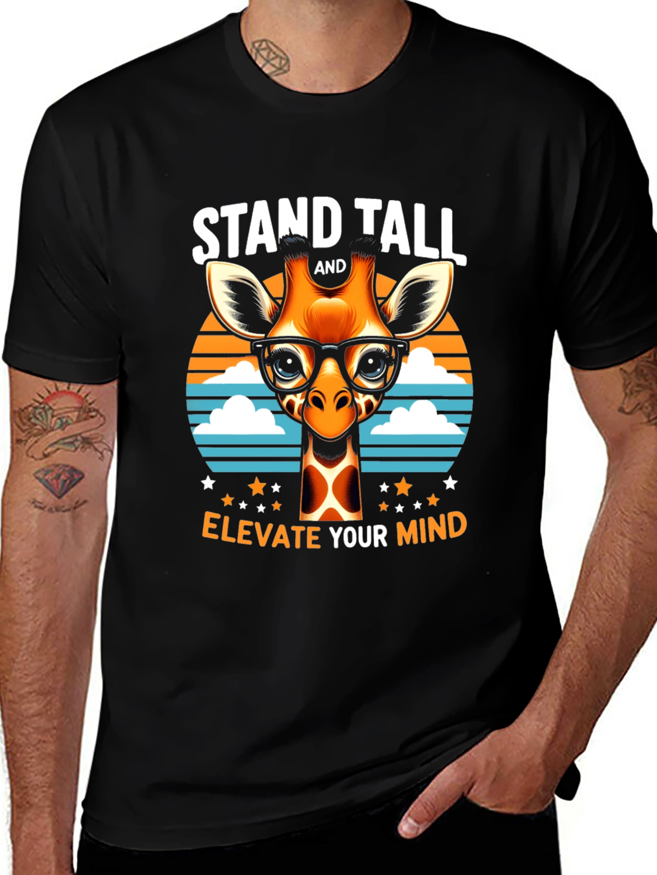 Variant 14 of Stand Tall Giraffe Tee - Elevate Your Mind T-Shirt