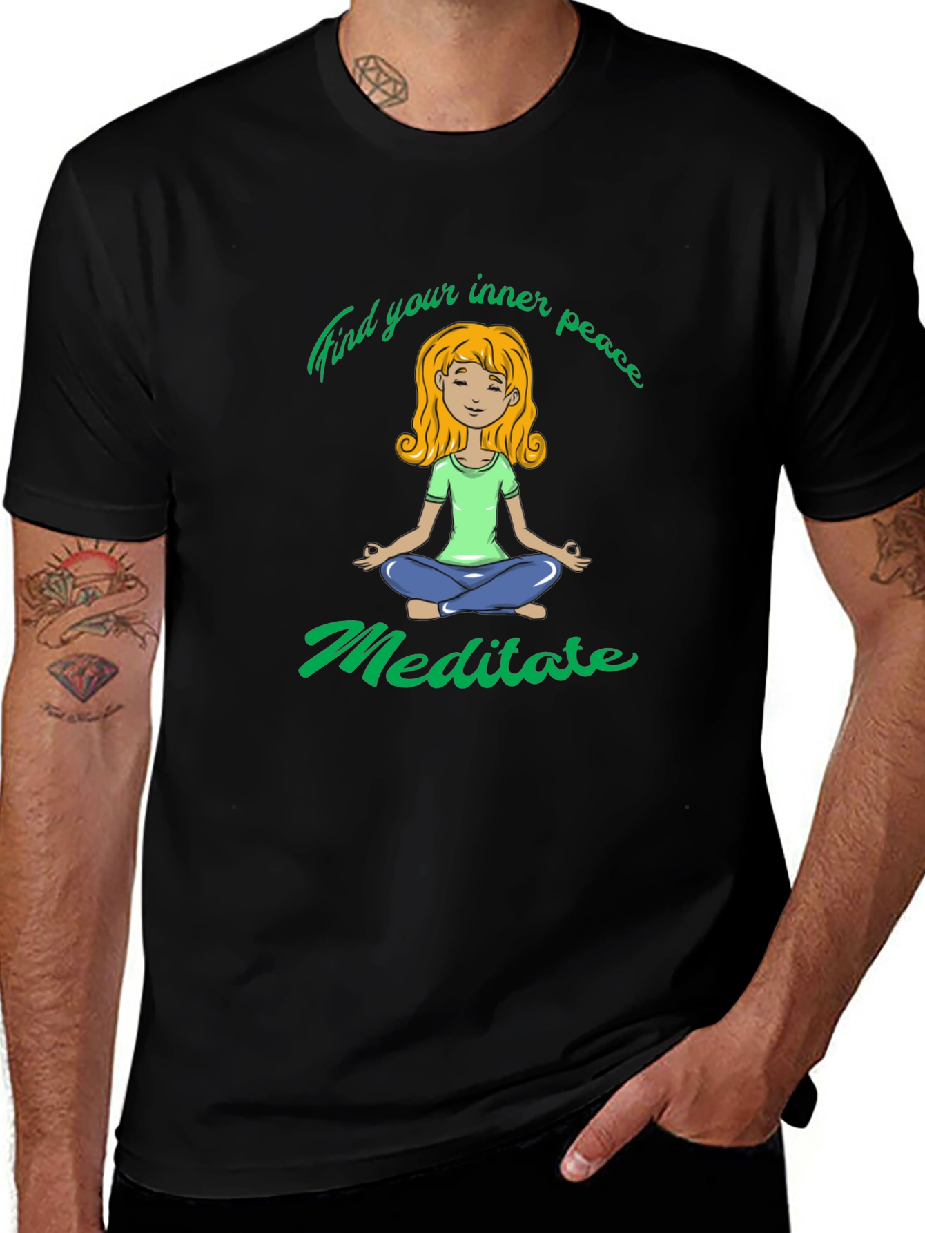 Variant 8 of Meditate T-Shirt - Find Your Inner Peace