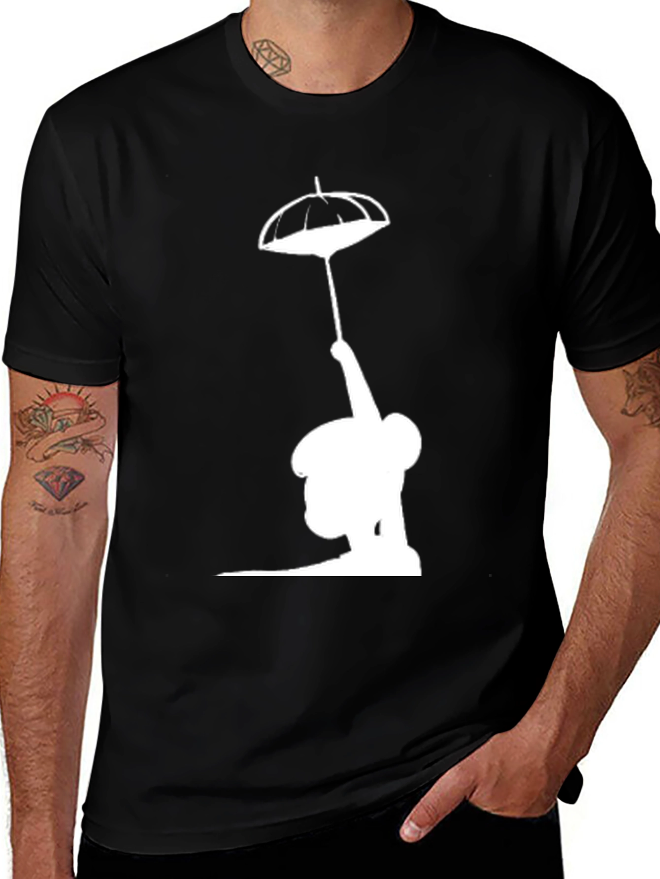 Variant 28 of Silhouette Umbrella T-Shirt - Black