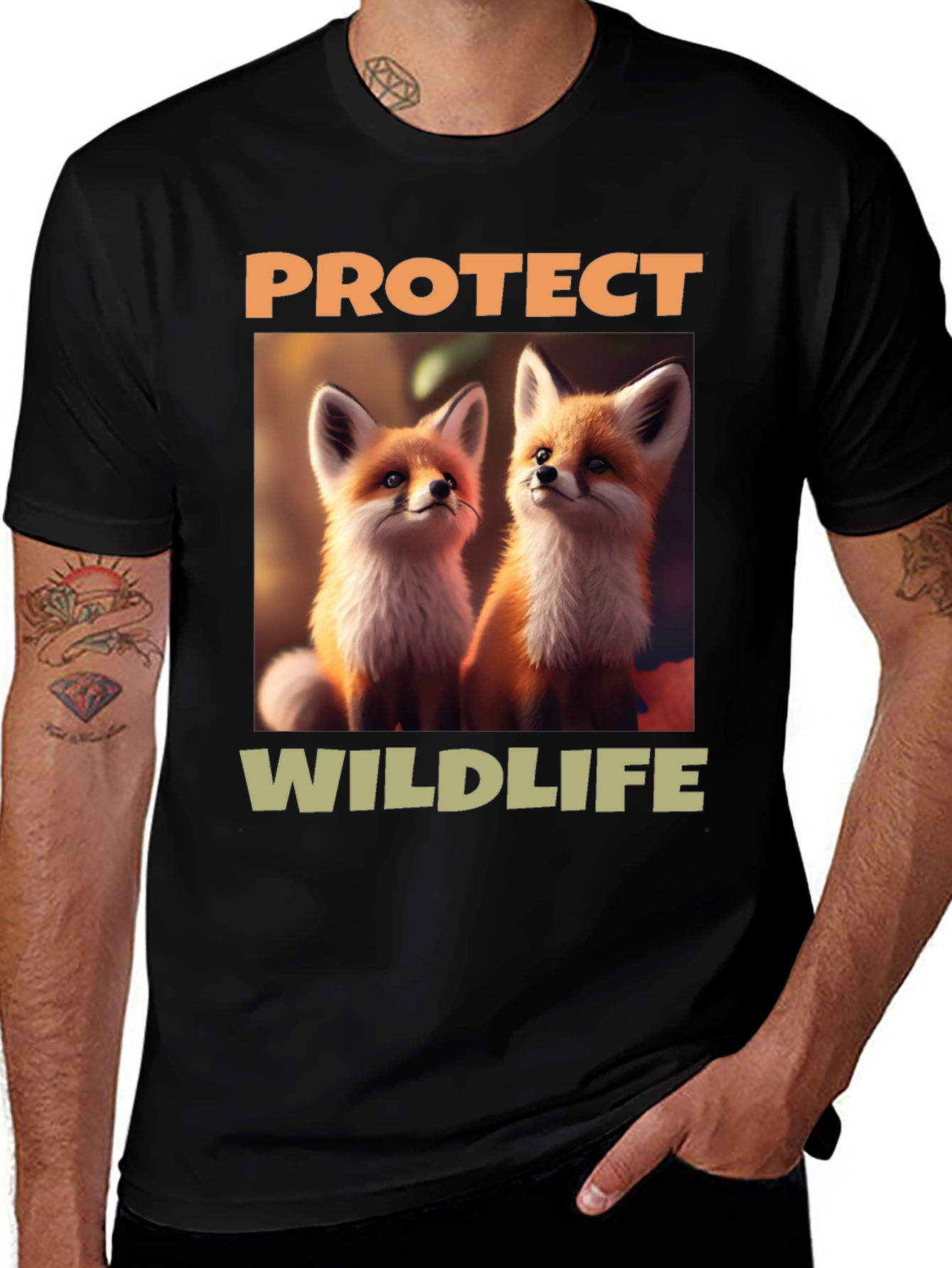 Protect Wildlife Fox Graphic T-Shirt