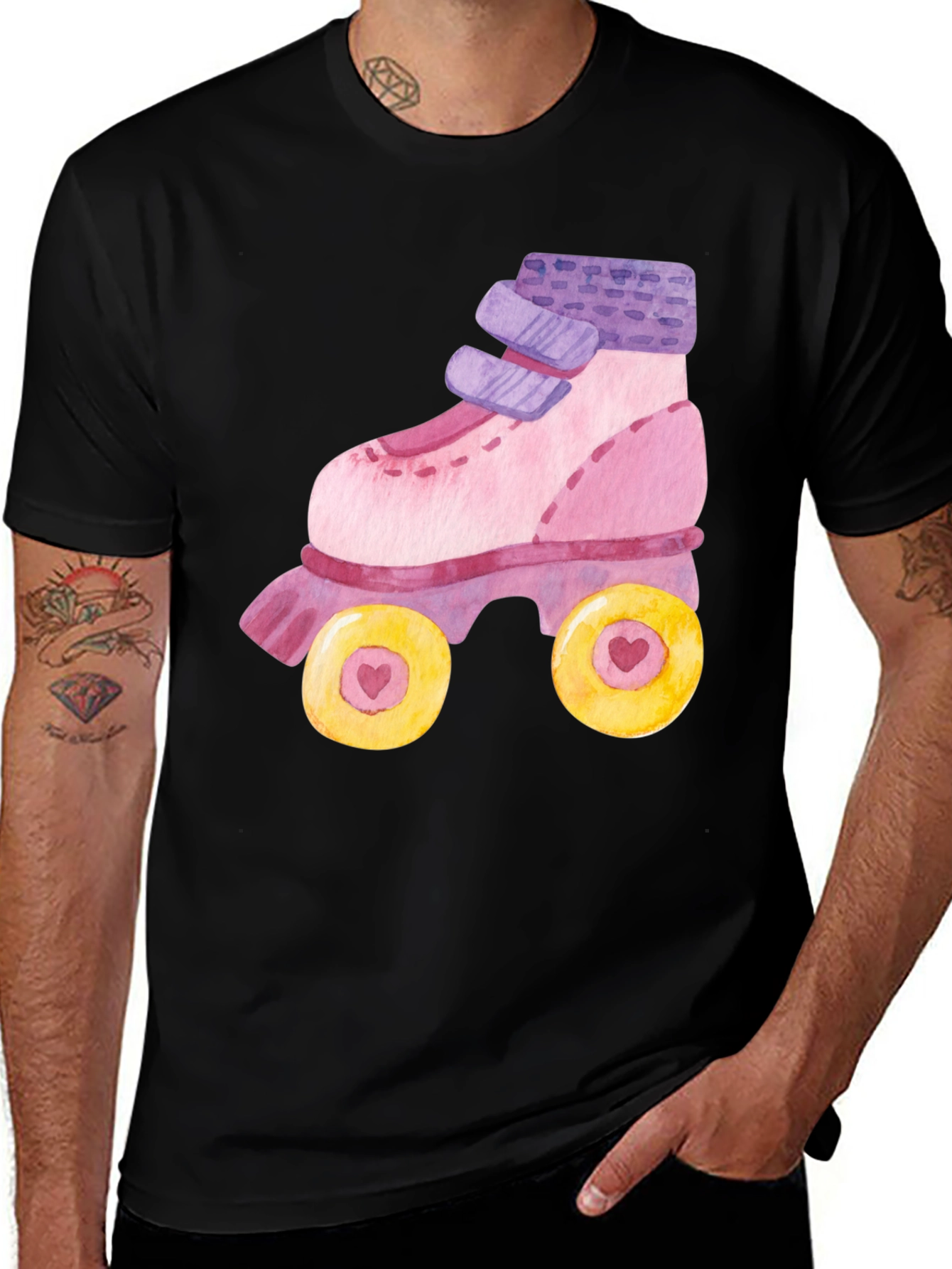 Variant 4 of Skate T-Shirt: Retro Style, Black Tee