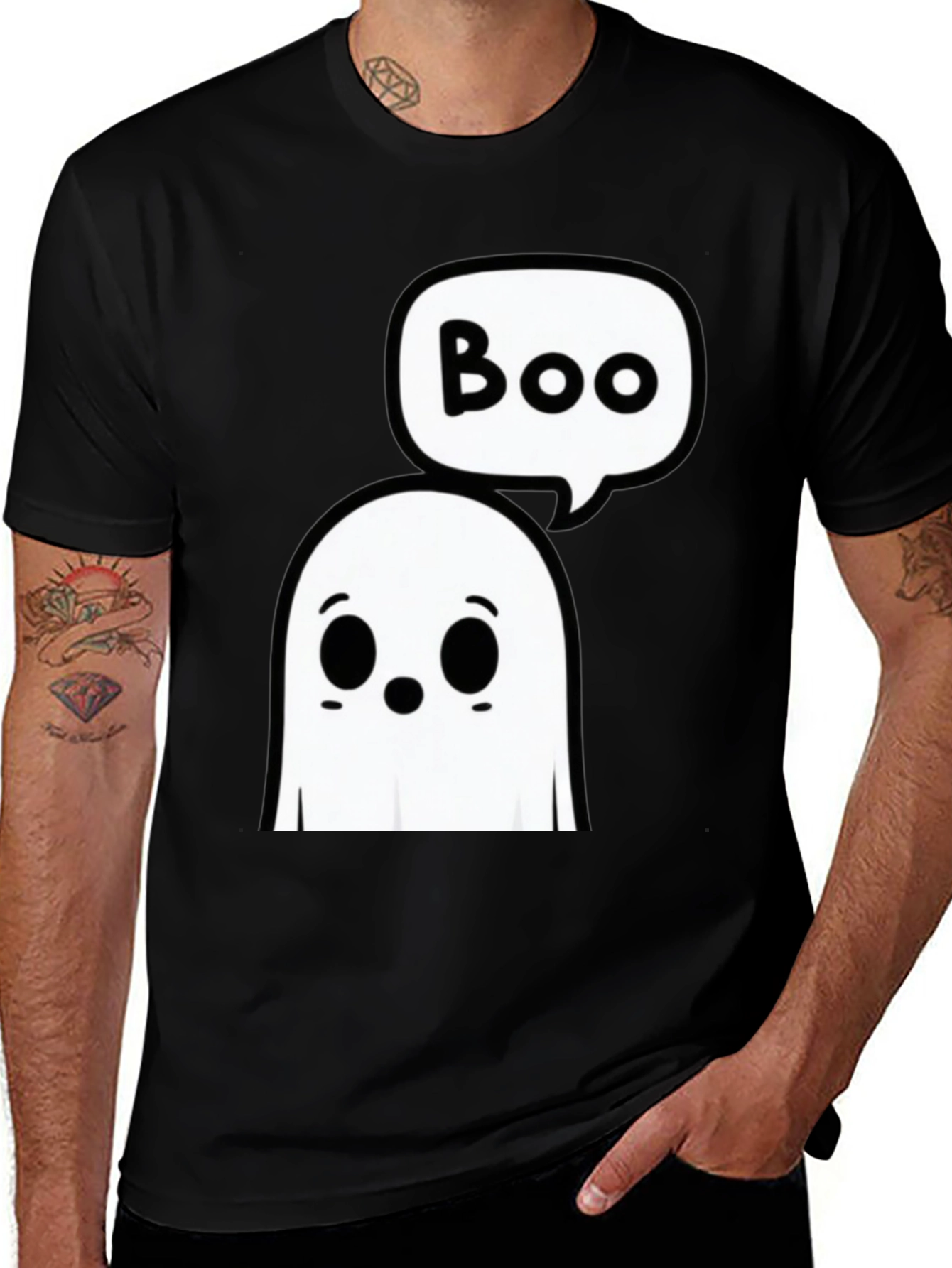 Variant 4 of Boo Ghost Graphic Tee - Halloween Spooky Season Shirt