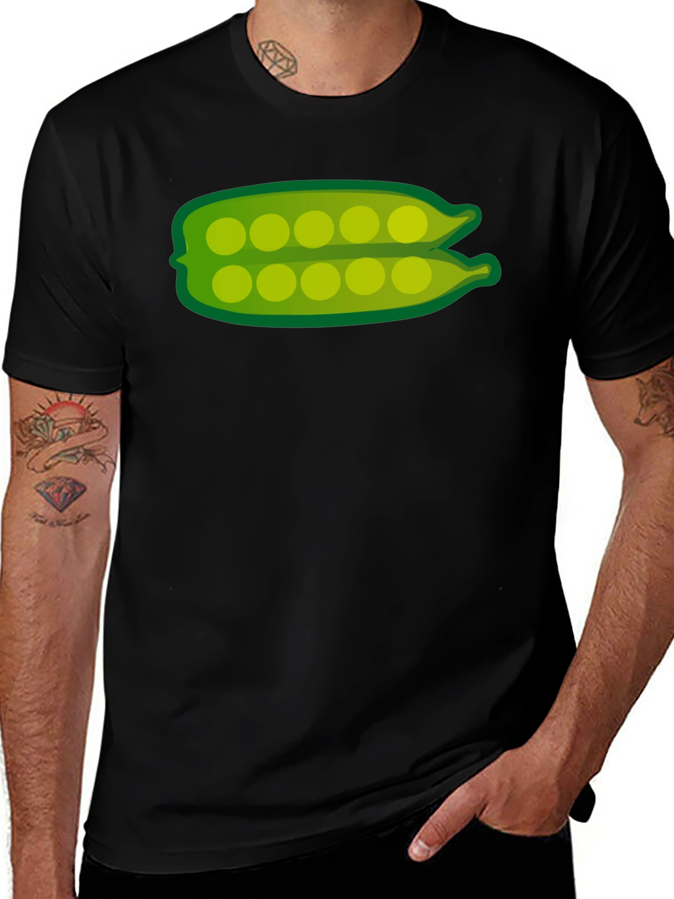 Variant 6 of Peas in a Pod Graphic Tee - Unisex Black T-Shirt