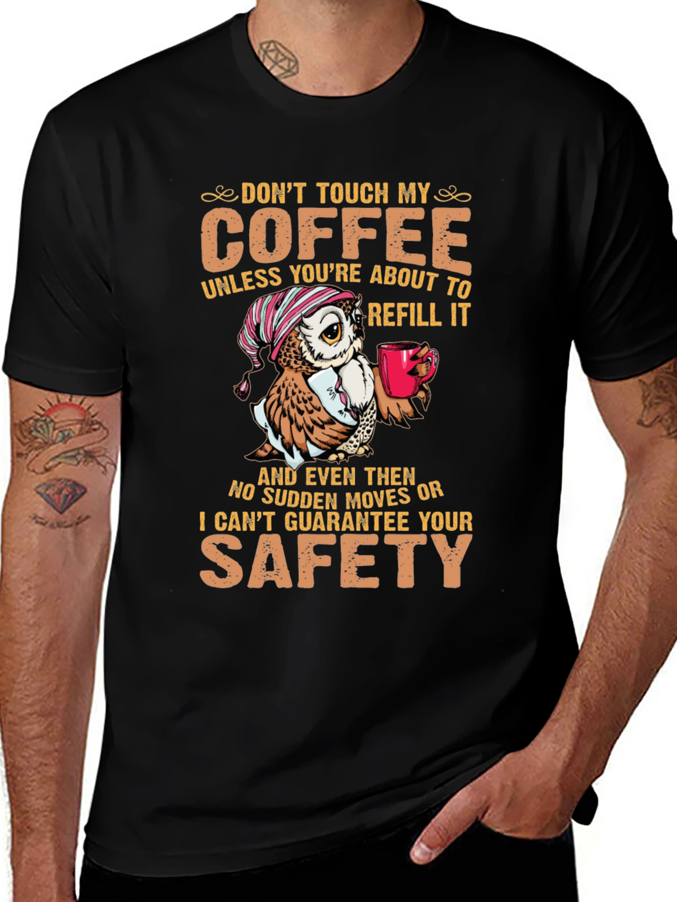 Variant 9 of Don't Touch My Coffee Owl Graphic T-Shirt