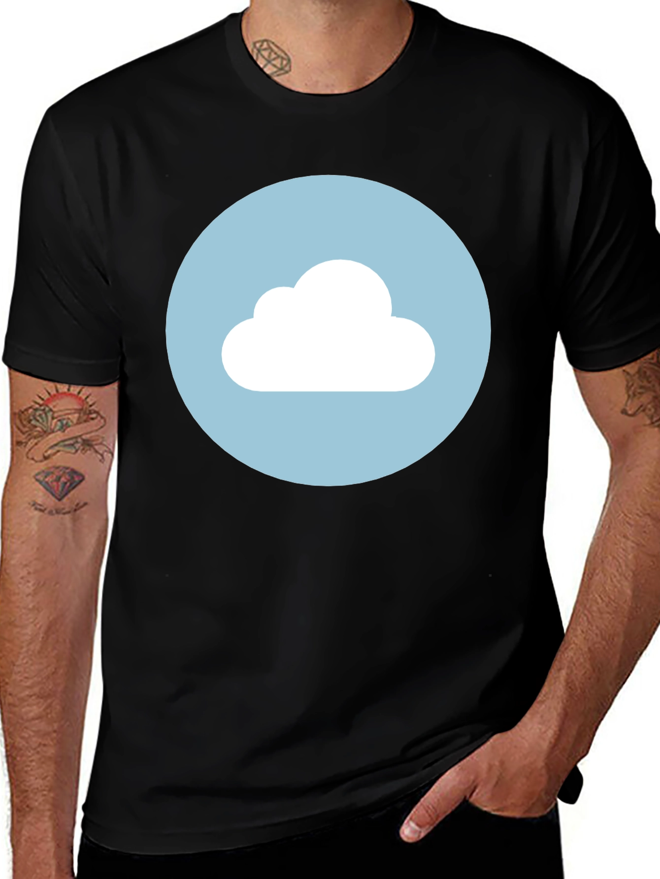 Variant 28 of Cloud Graphic Black T-Shirt
