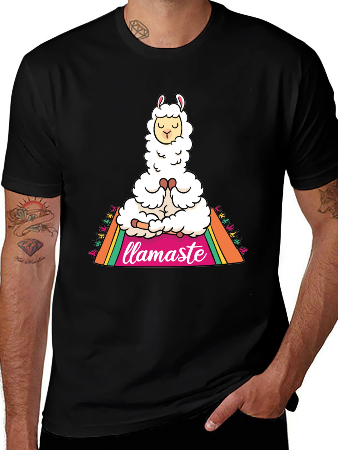 Variant 21 of Llamaste Yoga Llama T-Shirt - Meditating Funny Tee
