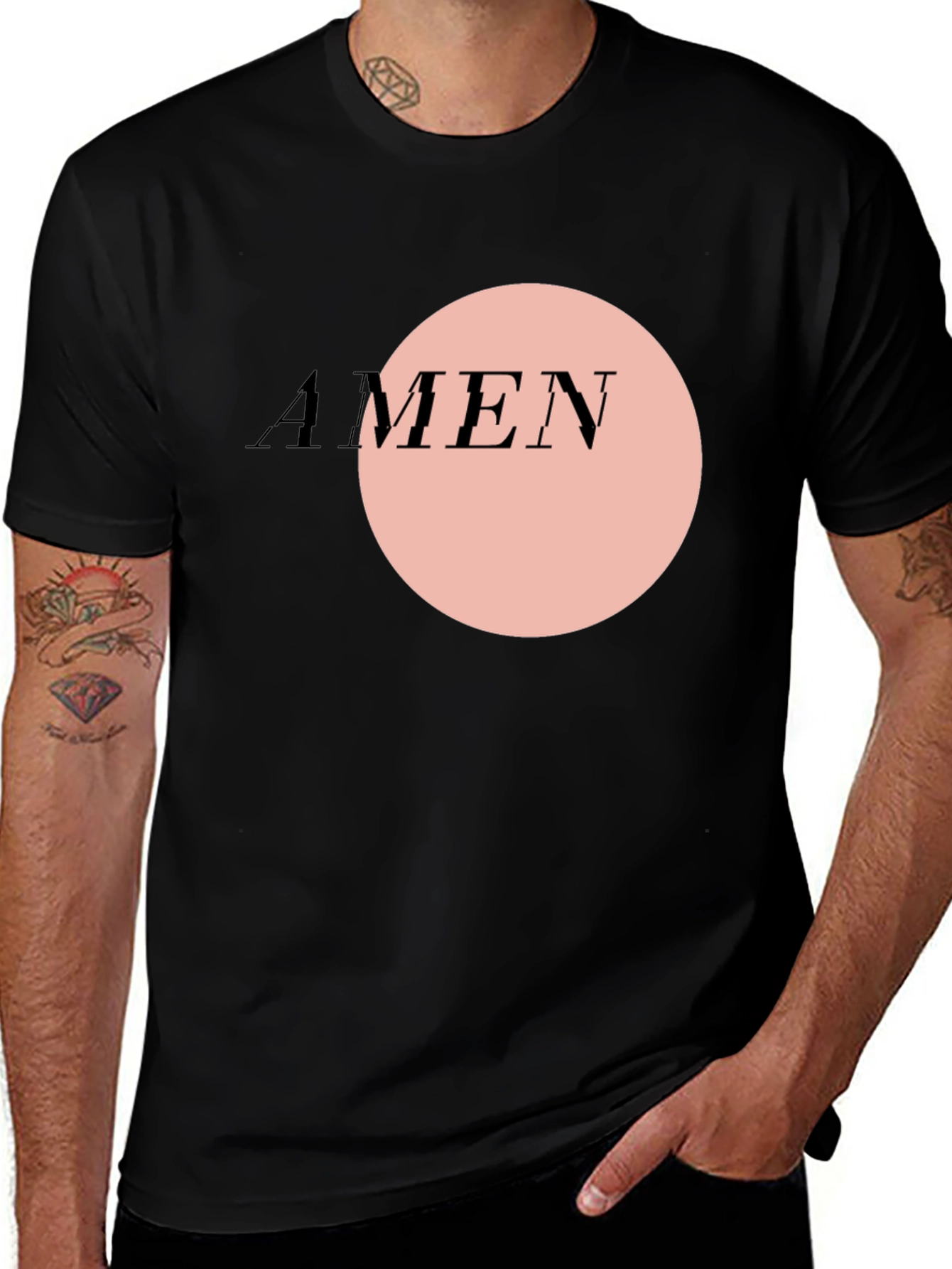 Variant 7 of Amen Graphic Black Tee Shirt