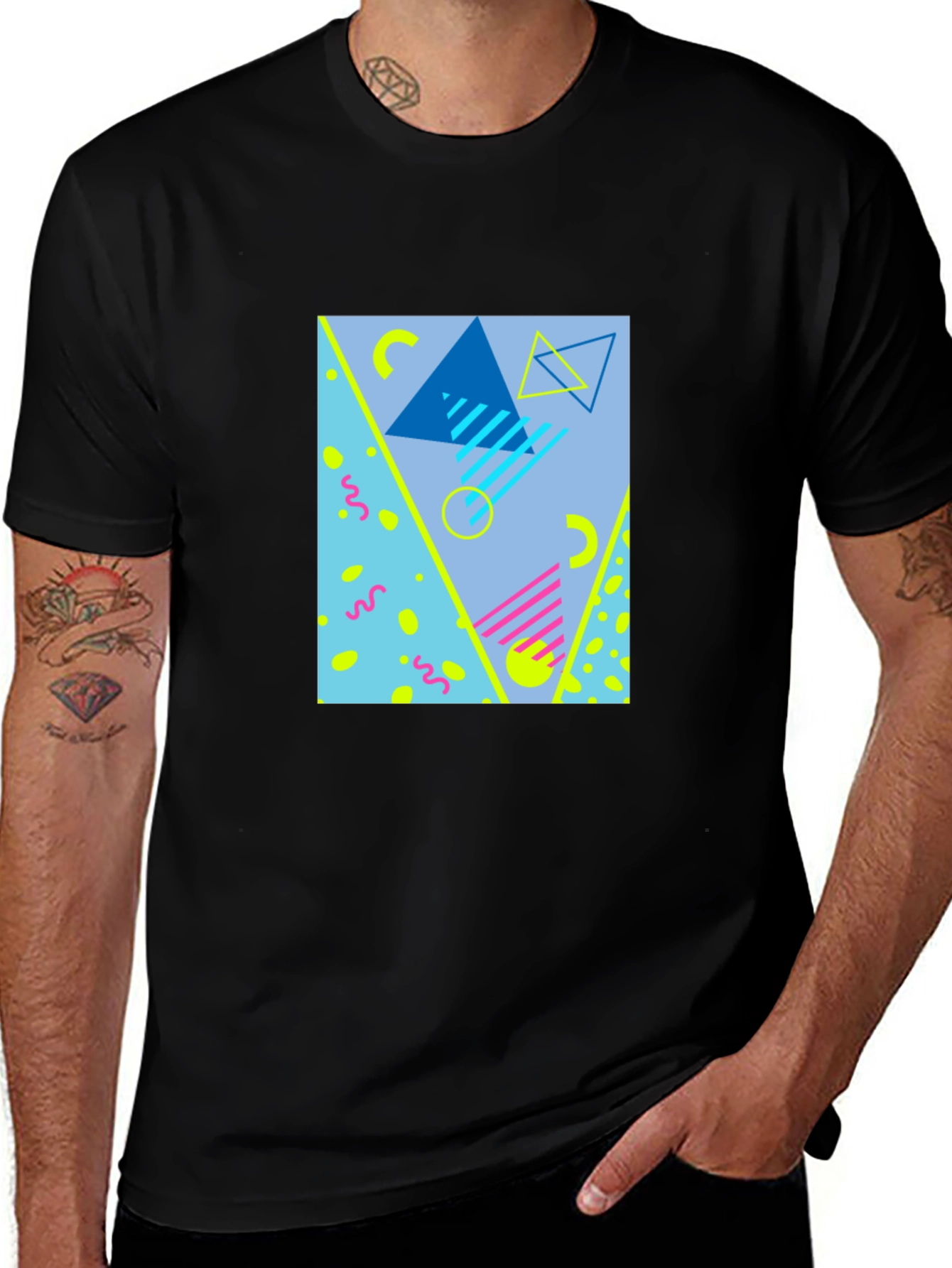 Variant 16 of Retro 90s Style Graphic T-Shirt - Black