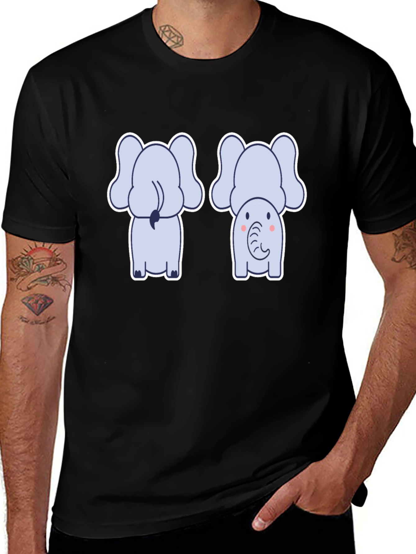 Variant 22 of Cute Elephant Tee: Back & Front Design
