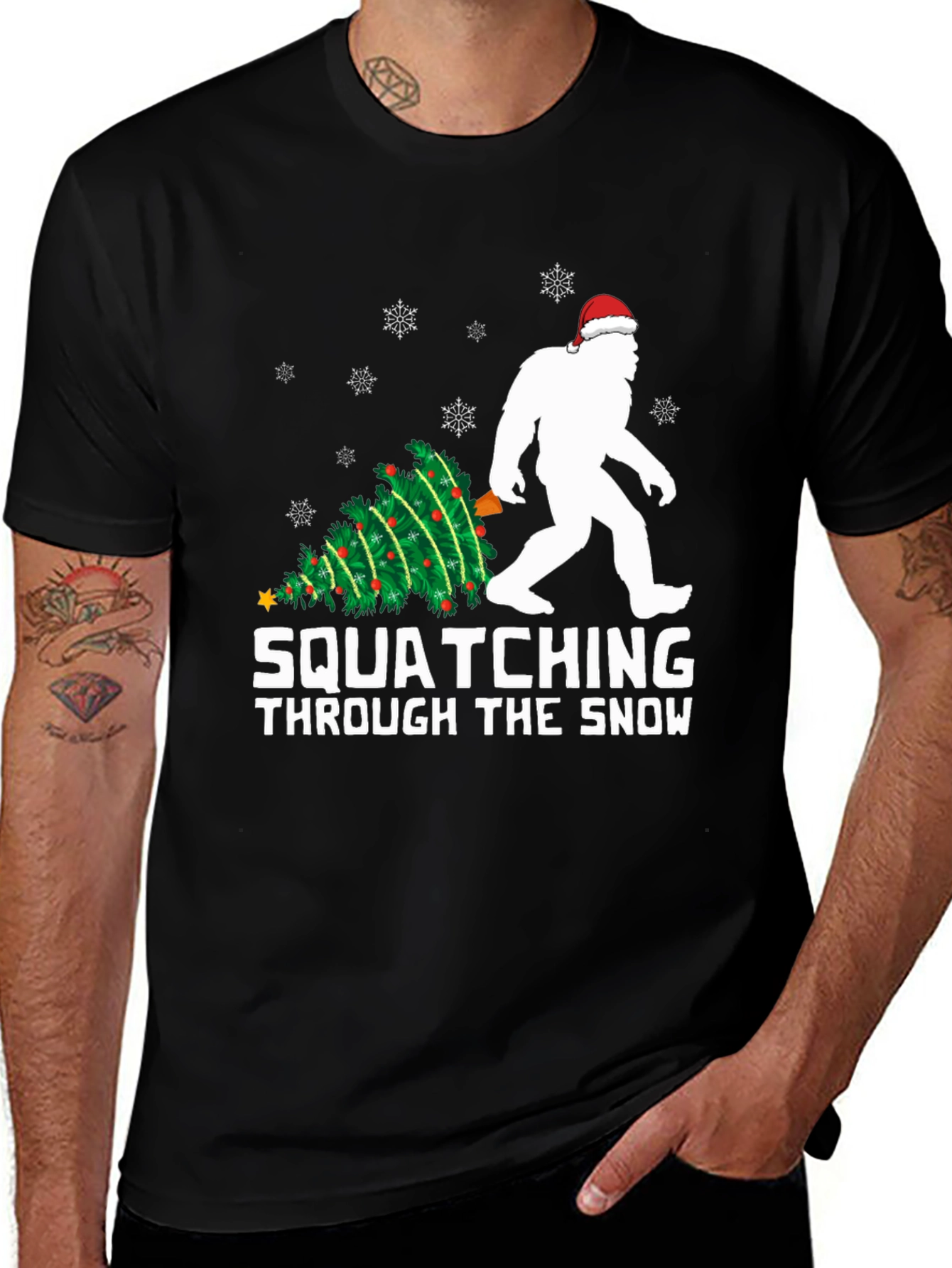 Squatching Through The Snow Christmas T-Shirt