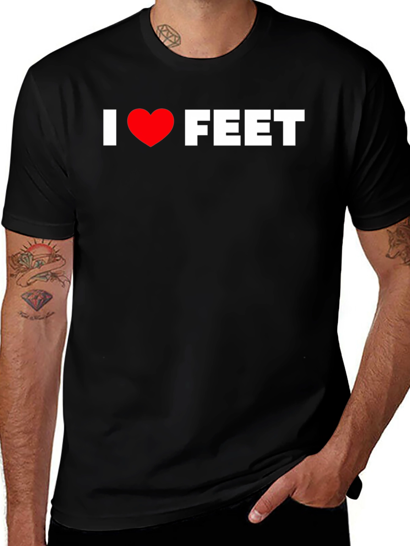 Variant 3 of I Love Feet Graphic T-Shirt - Funny Tee