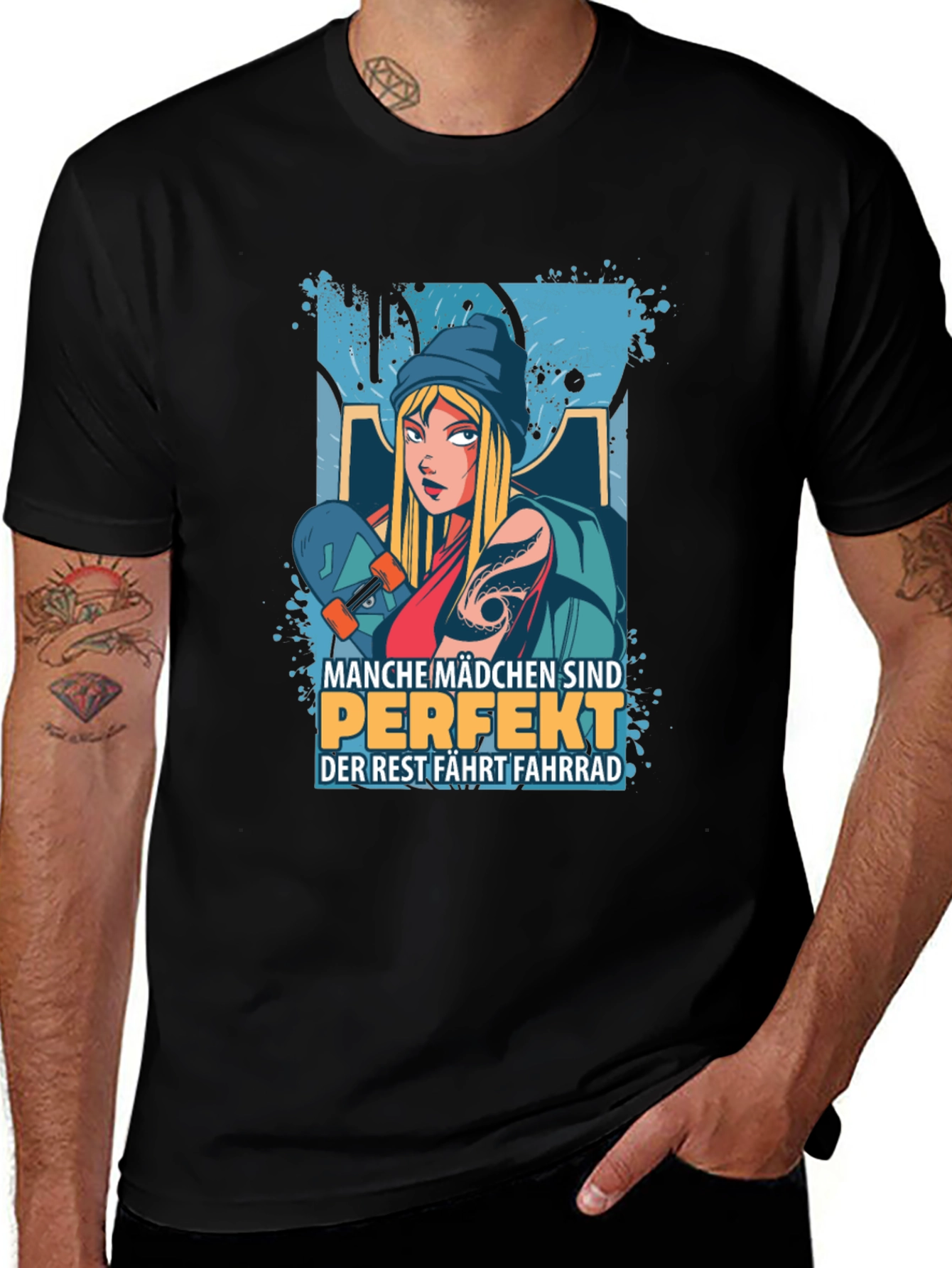 Variant 22 of Skater Girl Graphic T-Shirt - Cool and Trendy Design