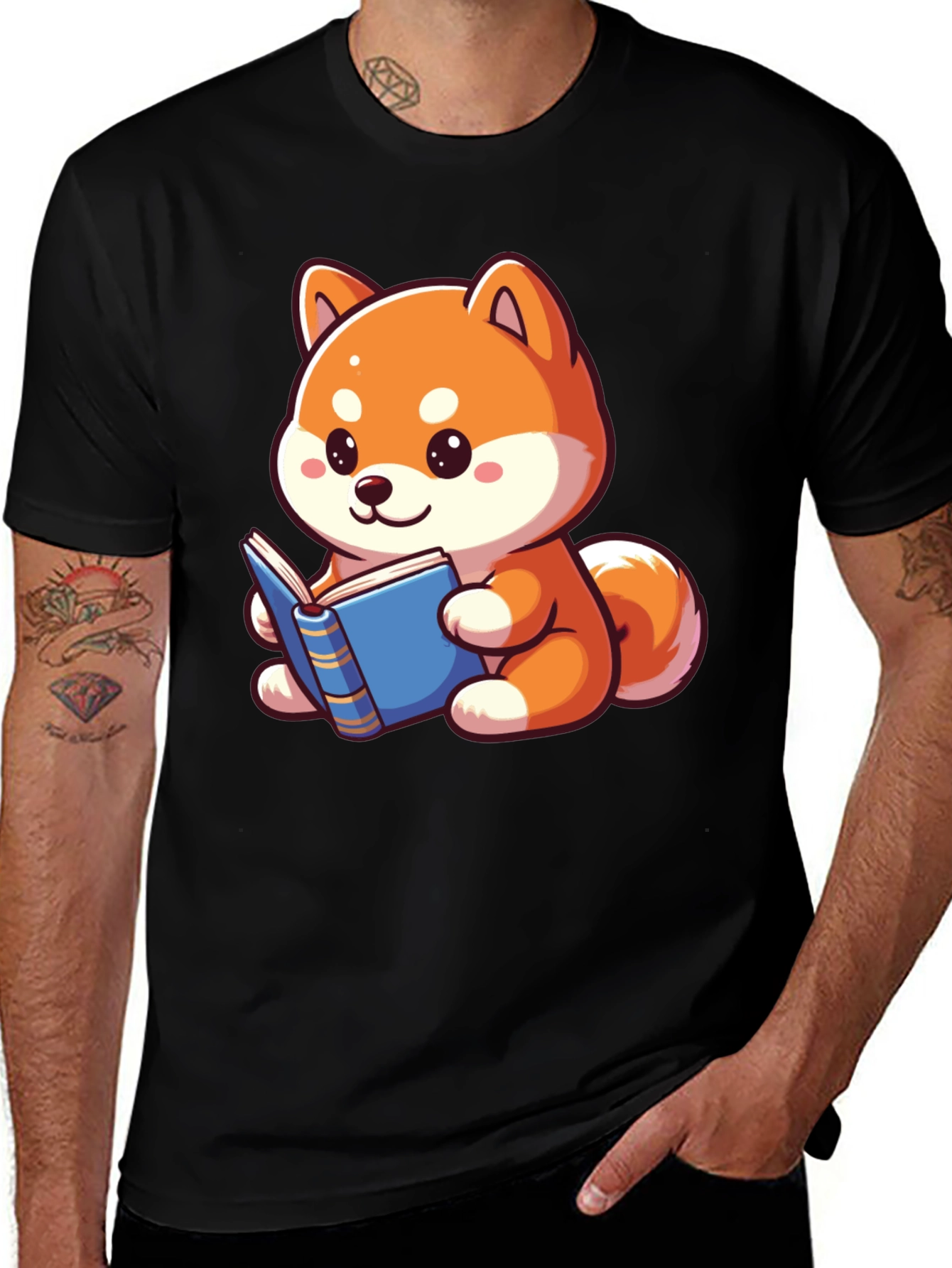 Variant 3 of Cute Shiba Inu Reading Book T-Shirt