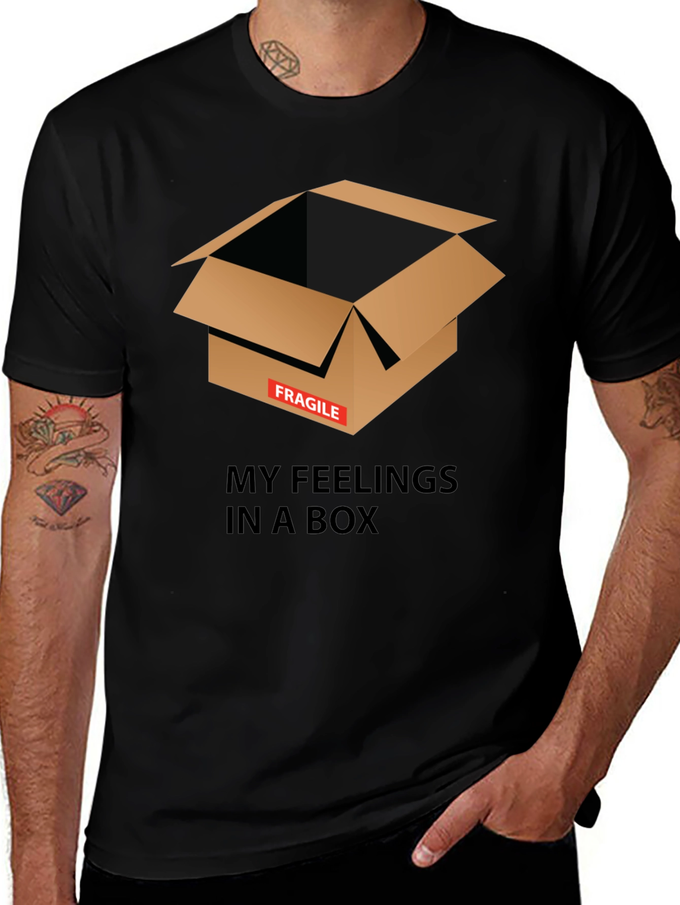 Variant 20 of Fragile Feelings Box Graphic Tee - Unisex