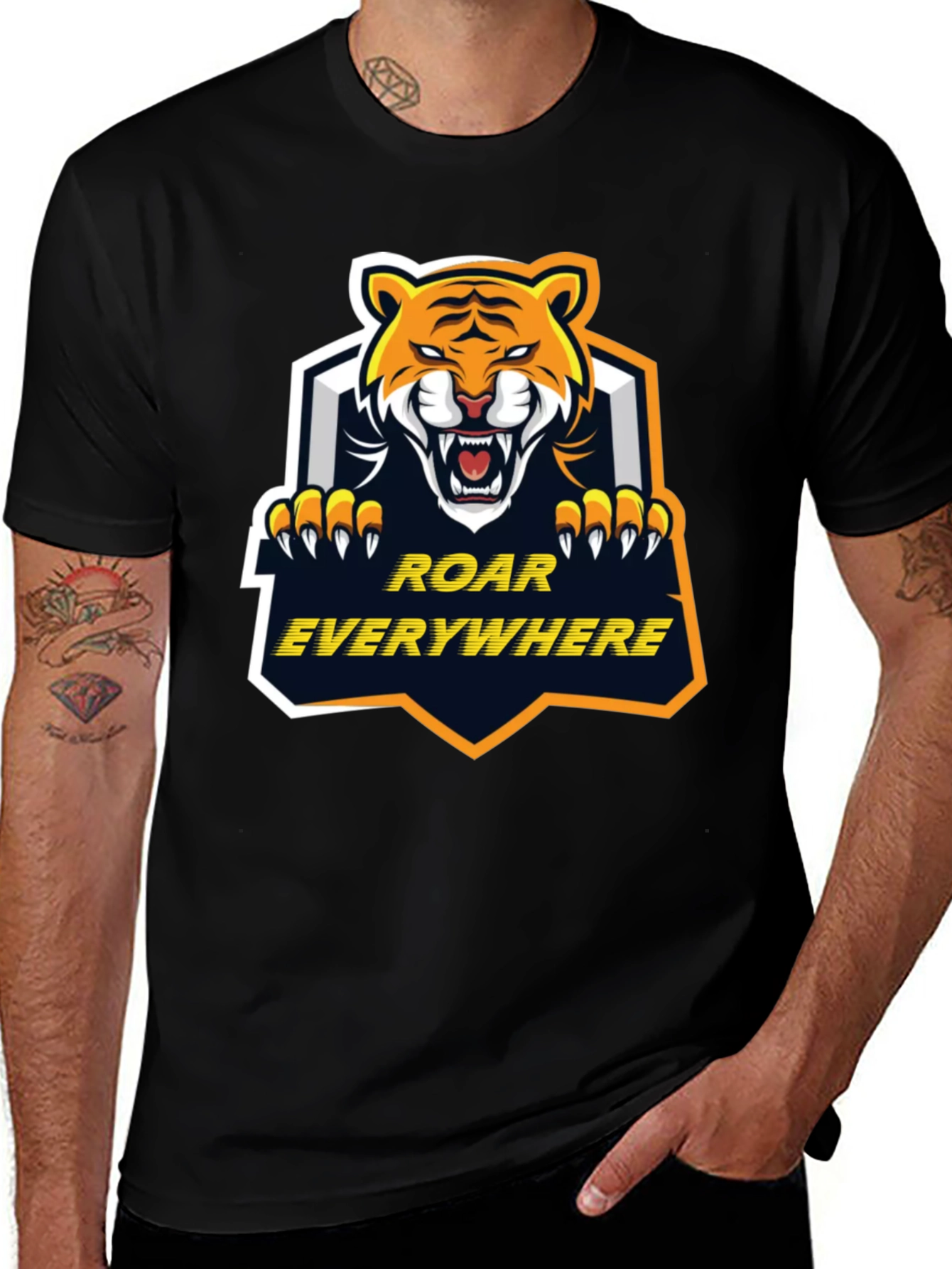 Variant 26 of Roar Everywhere Graphic Tee - Bold Tiger Design