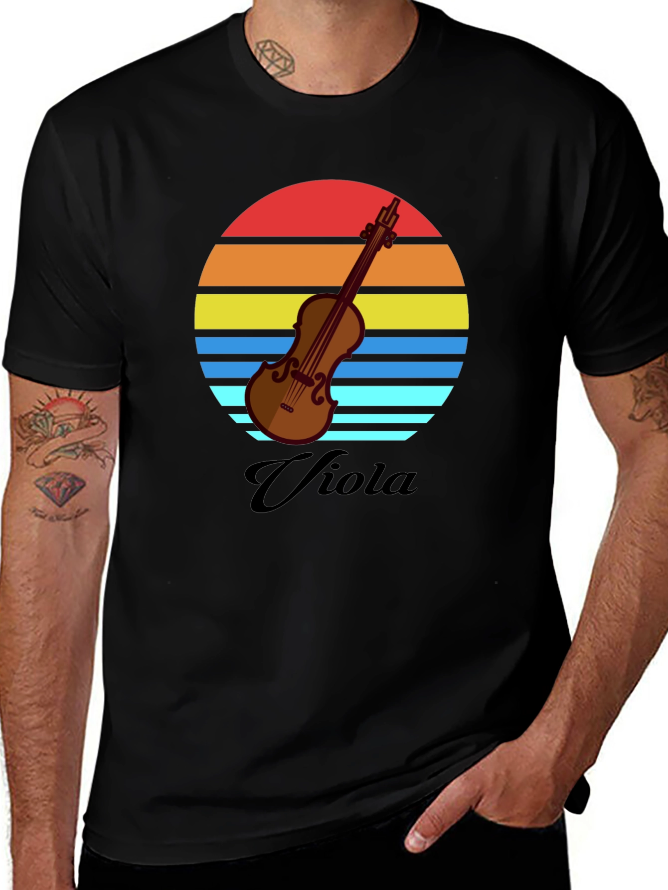 Variant 2 of Viola Sunset T-Shirt - Musical Instrument Tee