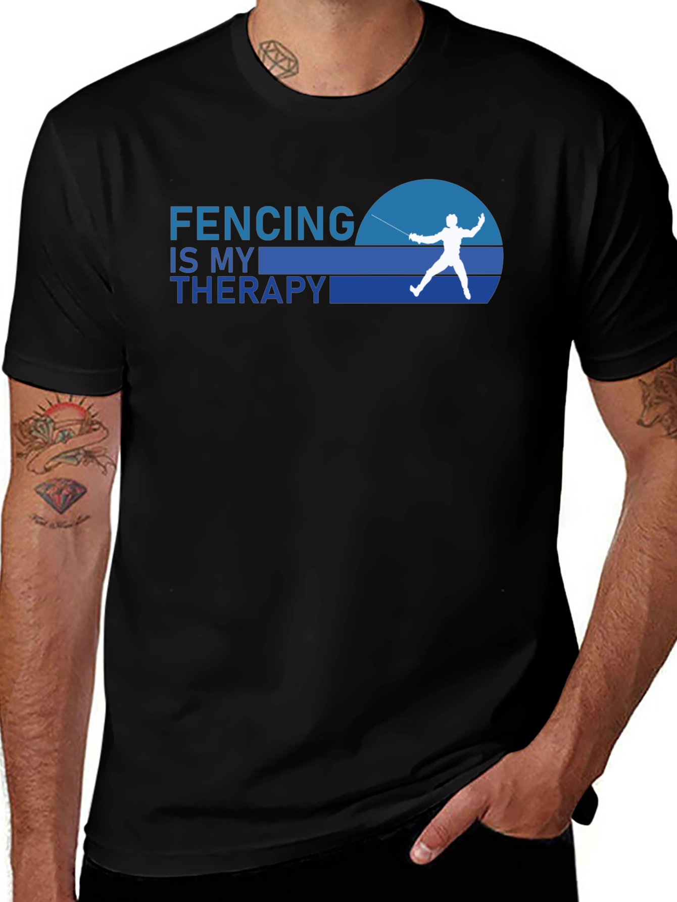 Variant 26 of Fencing is My Therapy T-Shirt