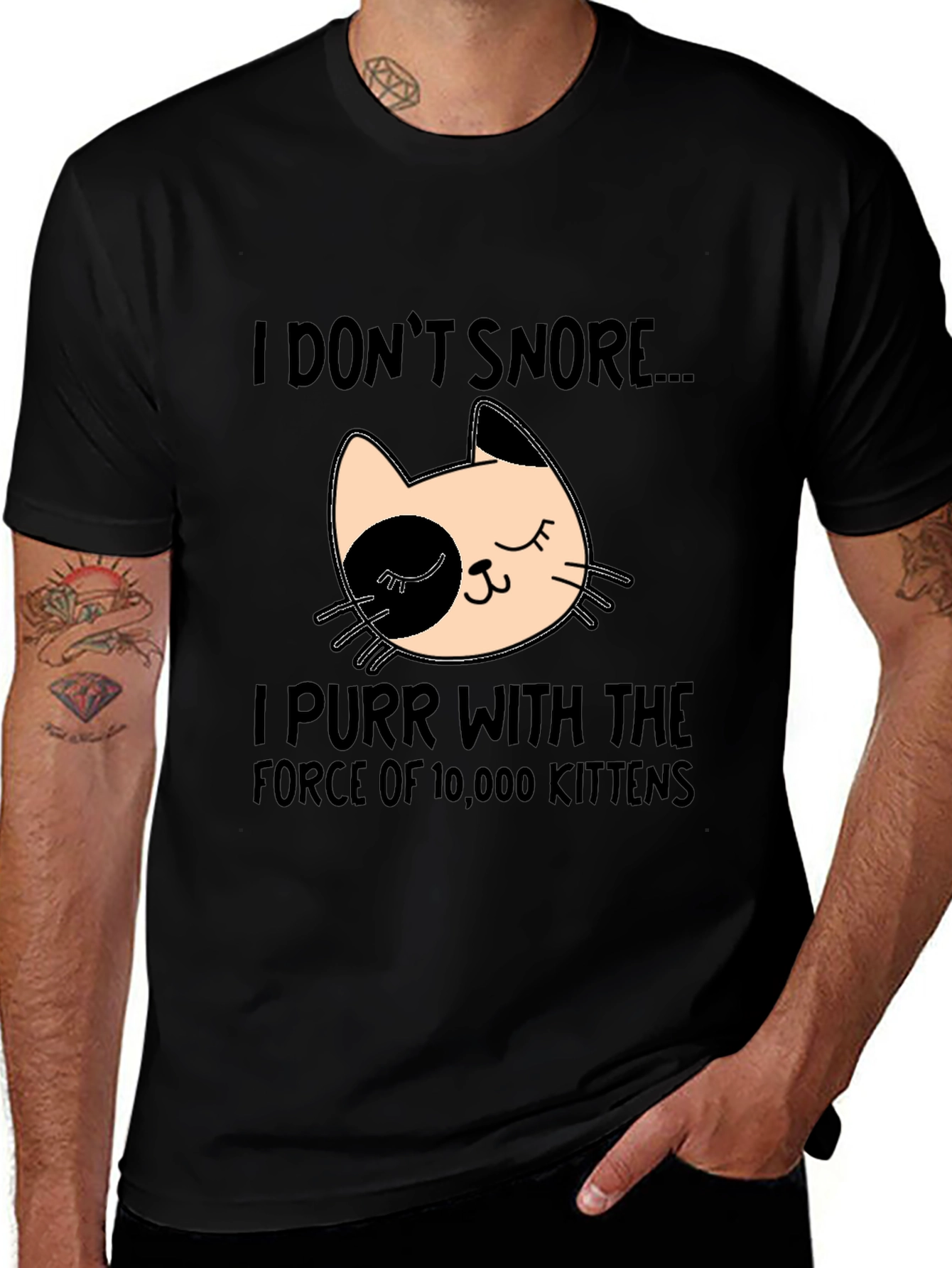 Variant 4 of Funny Cat Purr T-Shirt - I Don't Snore