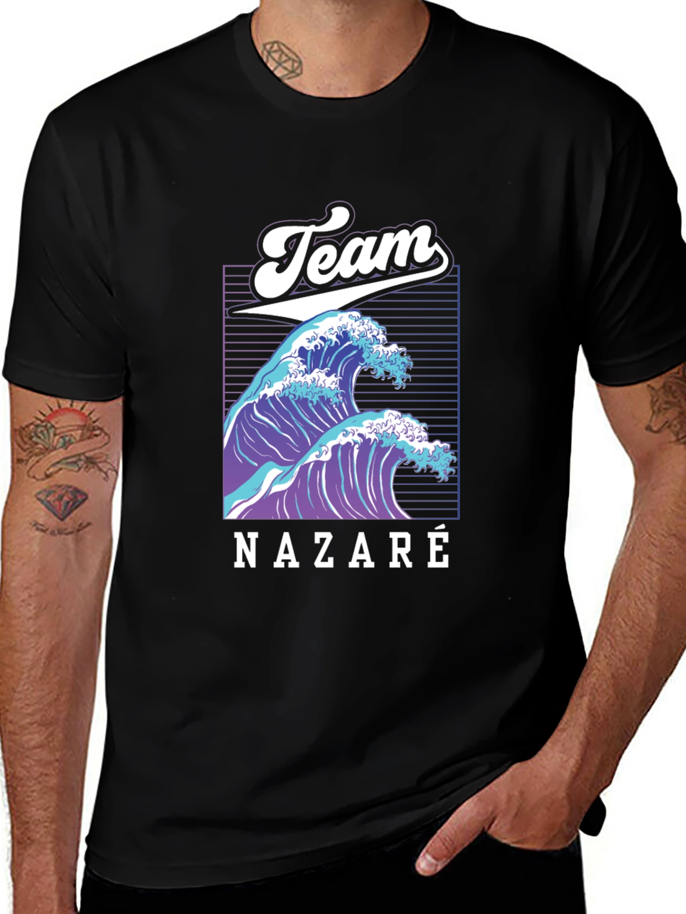 Variant 14 of Team Nazaré Wave Graphic Black T-Shirt