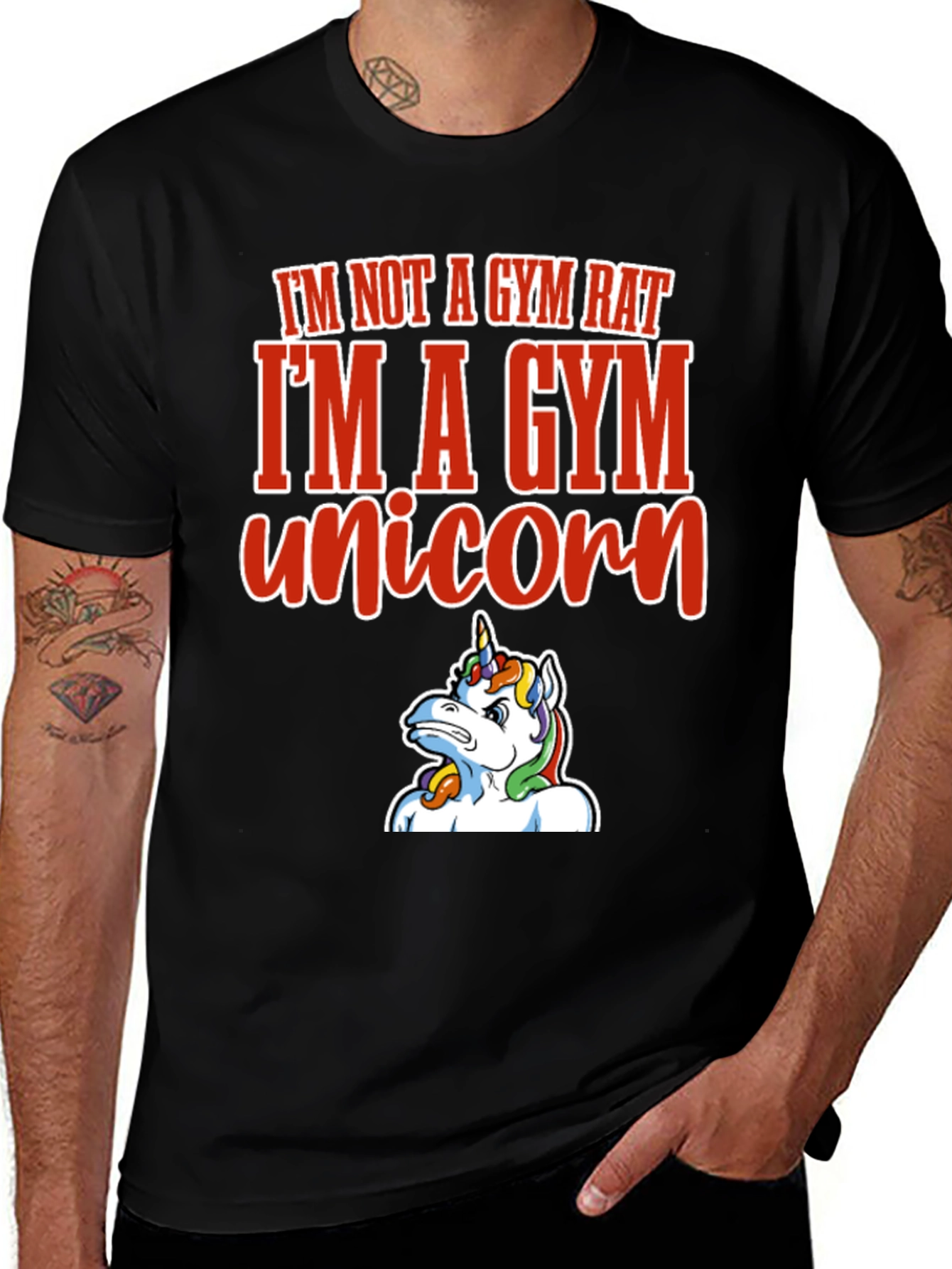 Variant 8 of Gym Unicorn Graphic Tee - Funny Workout Shirt