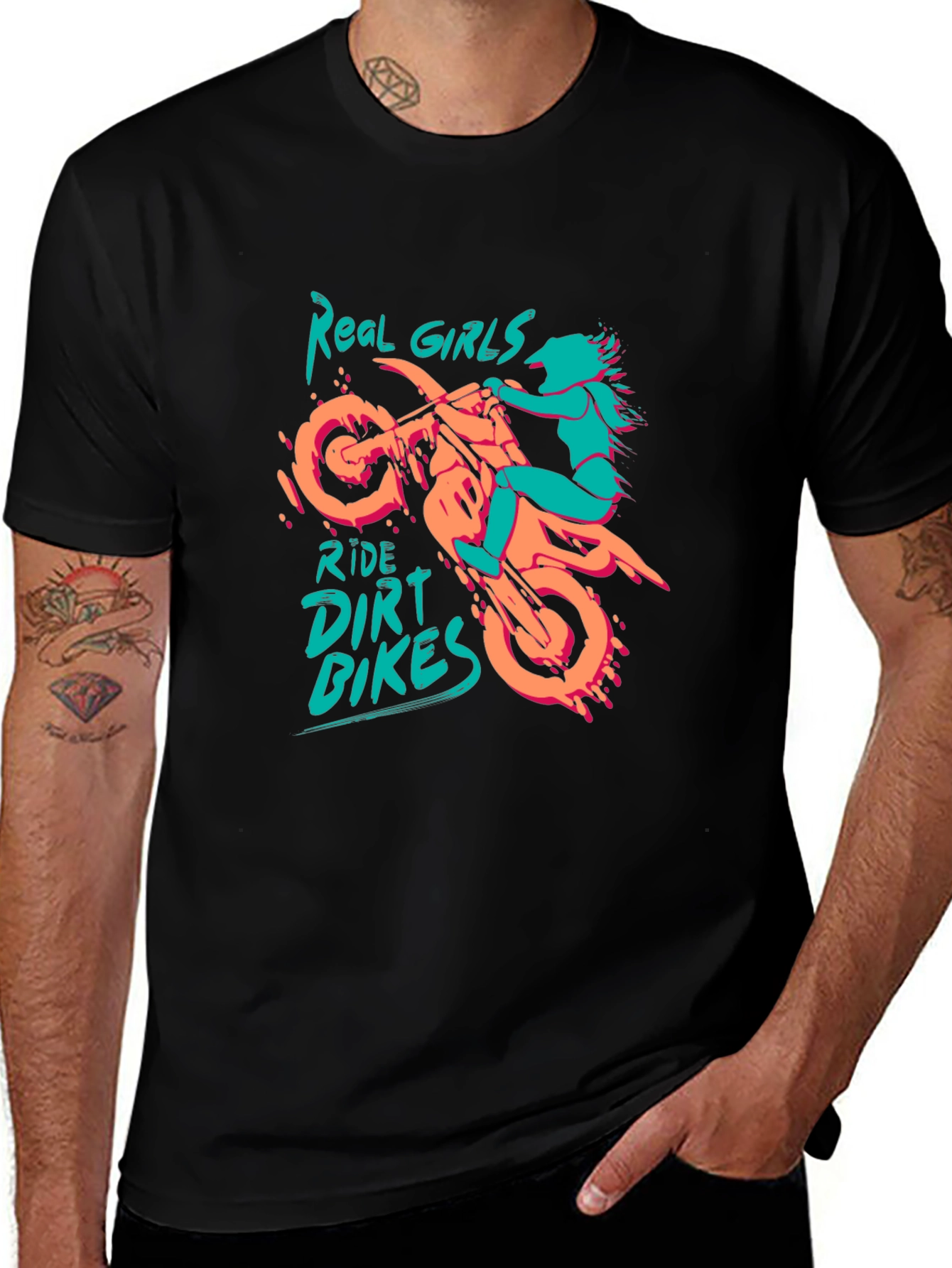Variant 30 of Real Girls Ride Dirt Bikes Graphic T-Shirt
