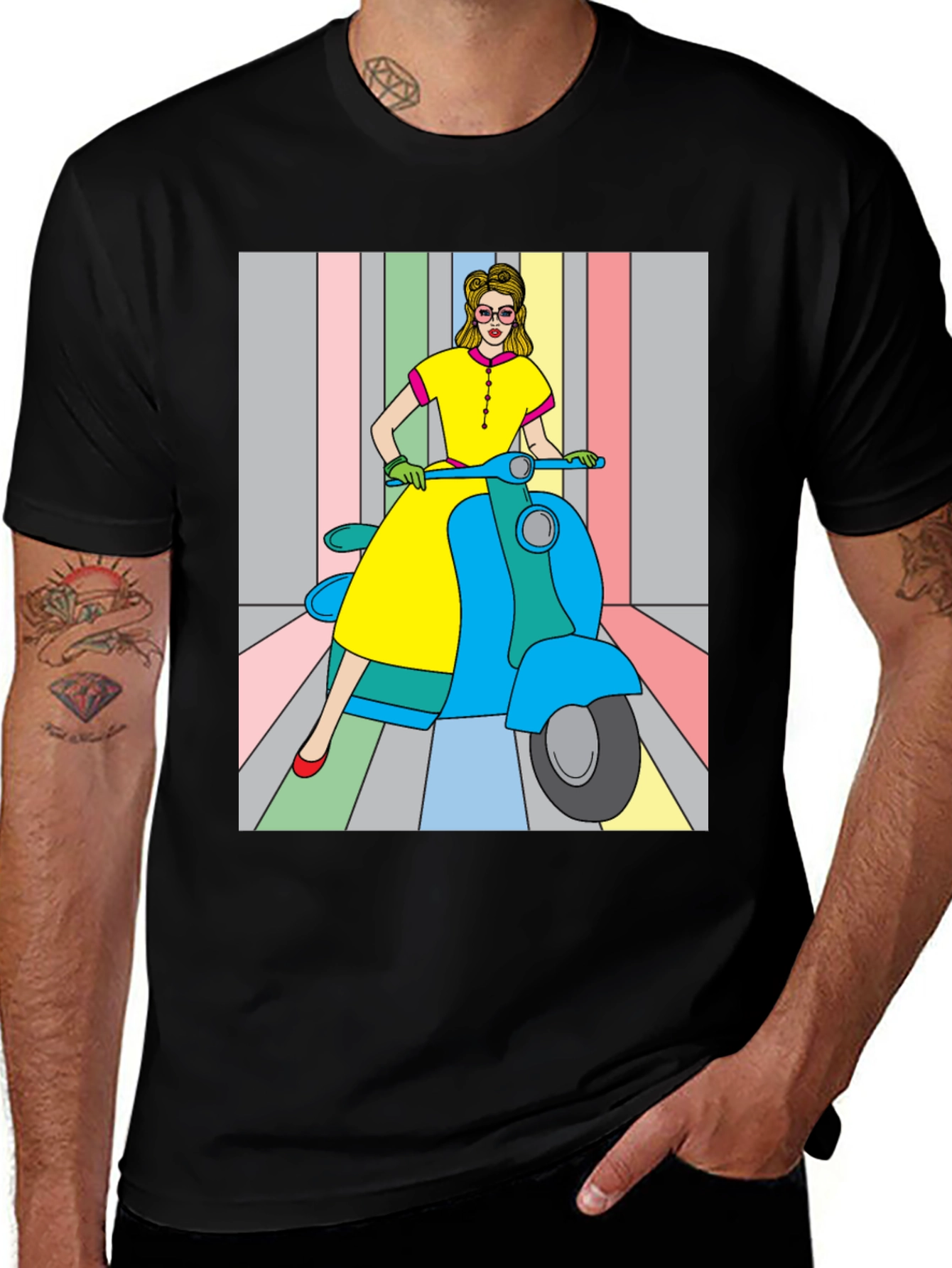 Variant 29 of Retro Scooter Graphic Tee - Cool & Stylish