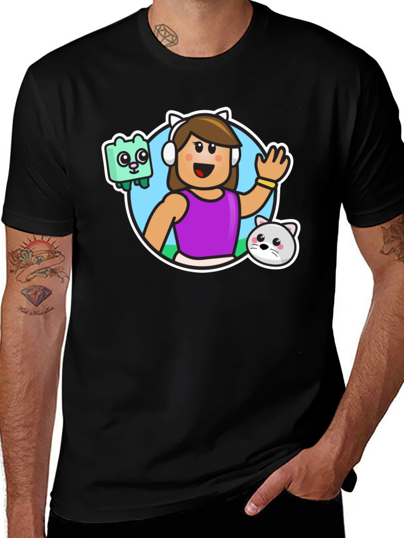 Variant 29 of Gaming Avatar Black T-Shirt