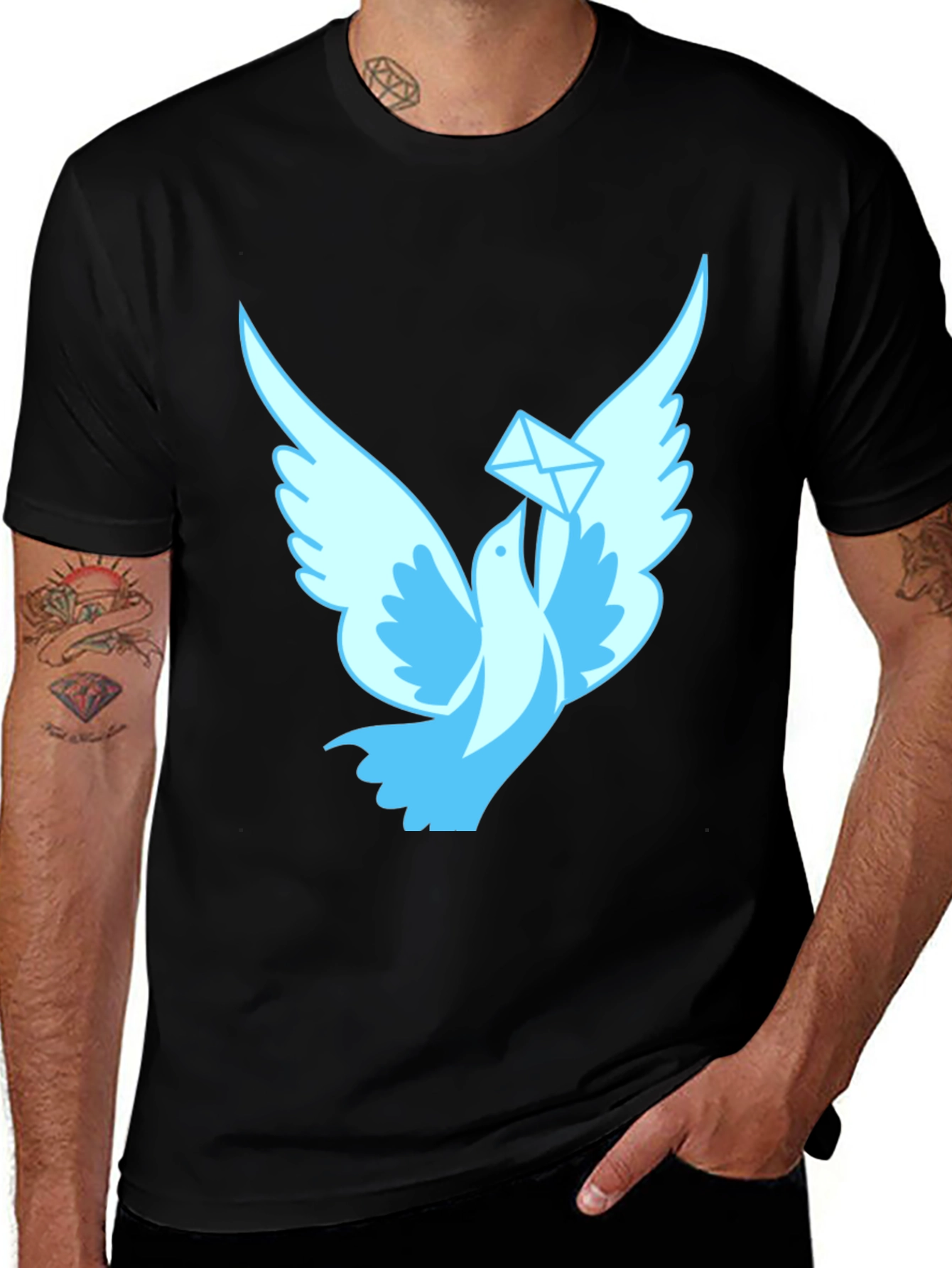 Variant 11 of Dove Messenger Black T-Shirt