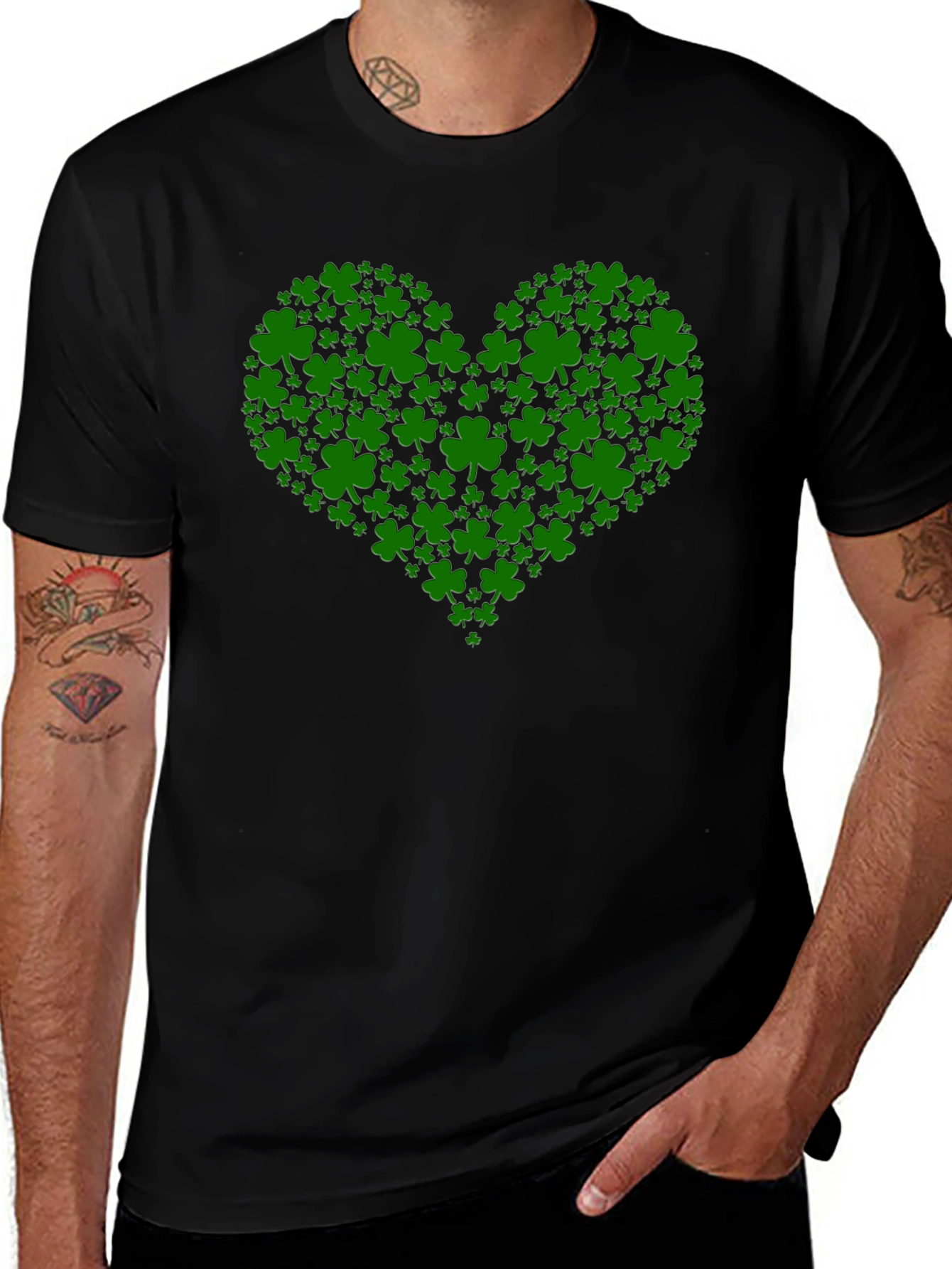 Variant 24 of Shamrock Heart Graphic Tee